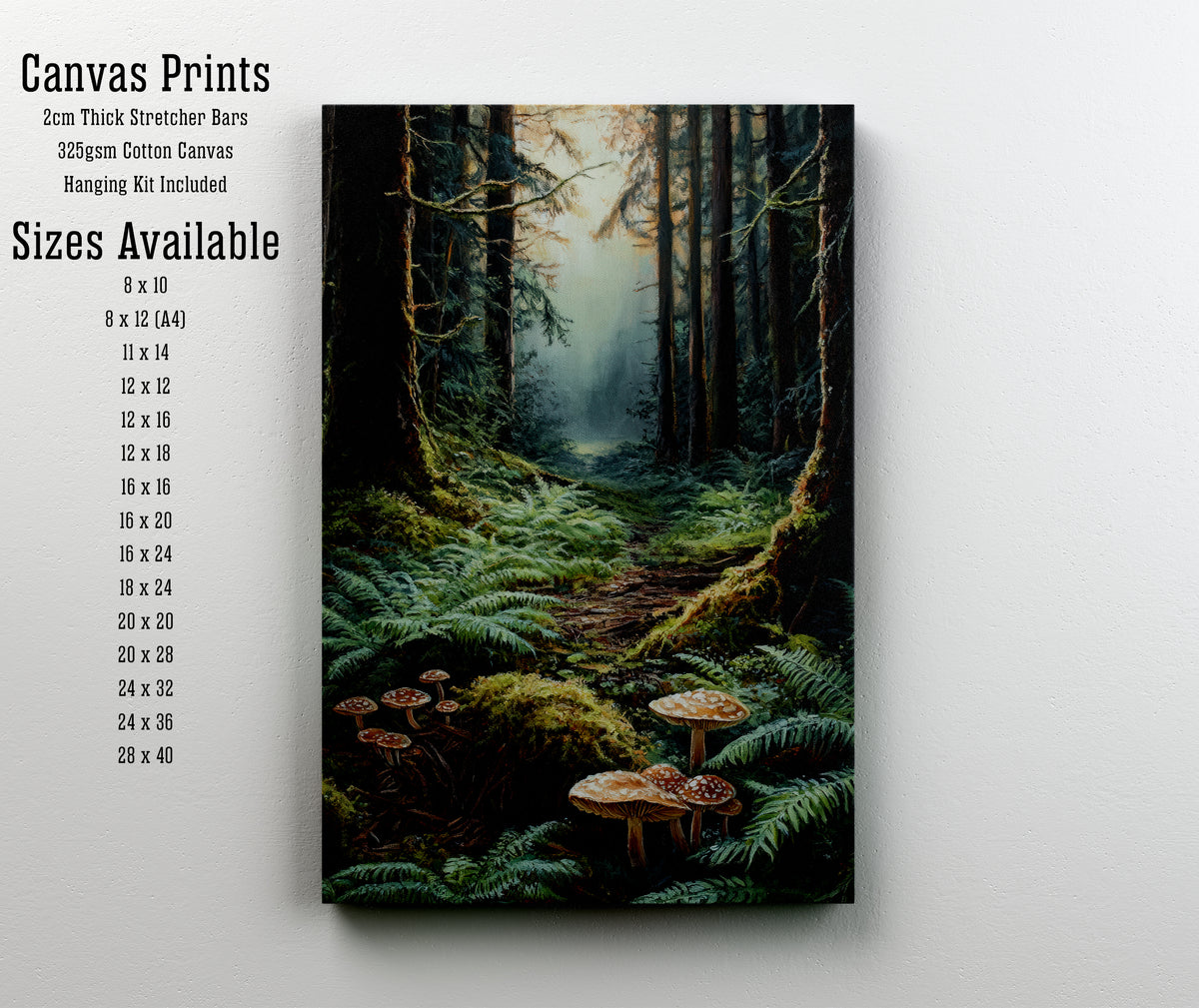 Mushroom Forest Landscape Art Print