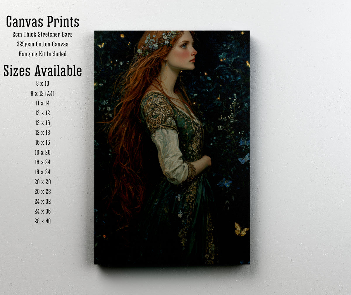 Pre-Raphaelite Enchanted Forest Woman Art Print