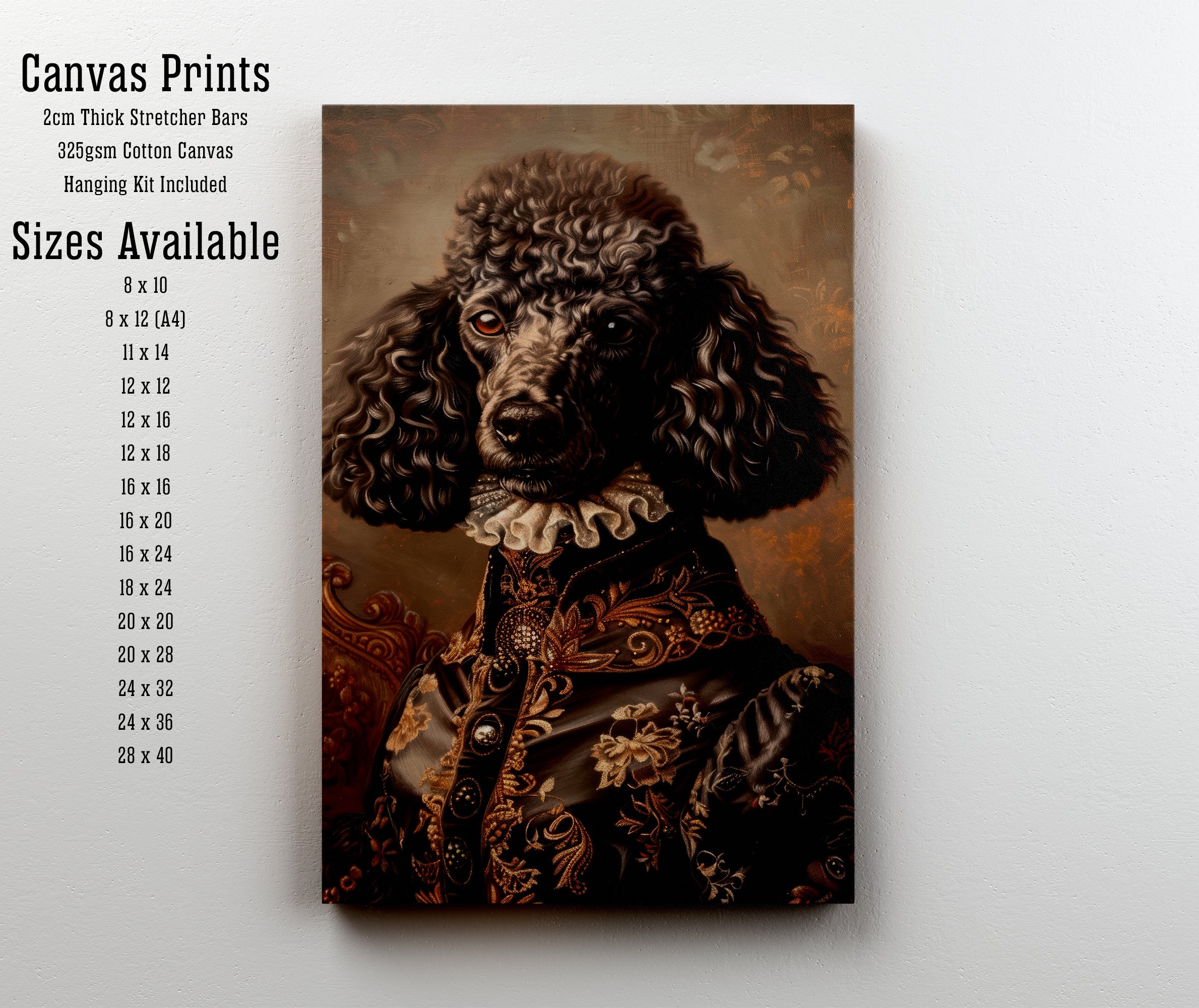Regal Poodle Vintage Portrait Art Print