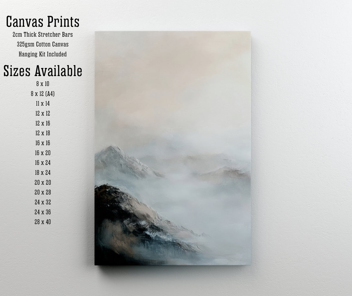 Misty Mountain Landscape Art Print