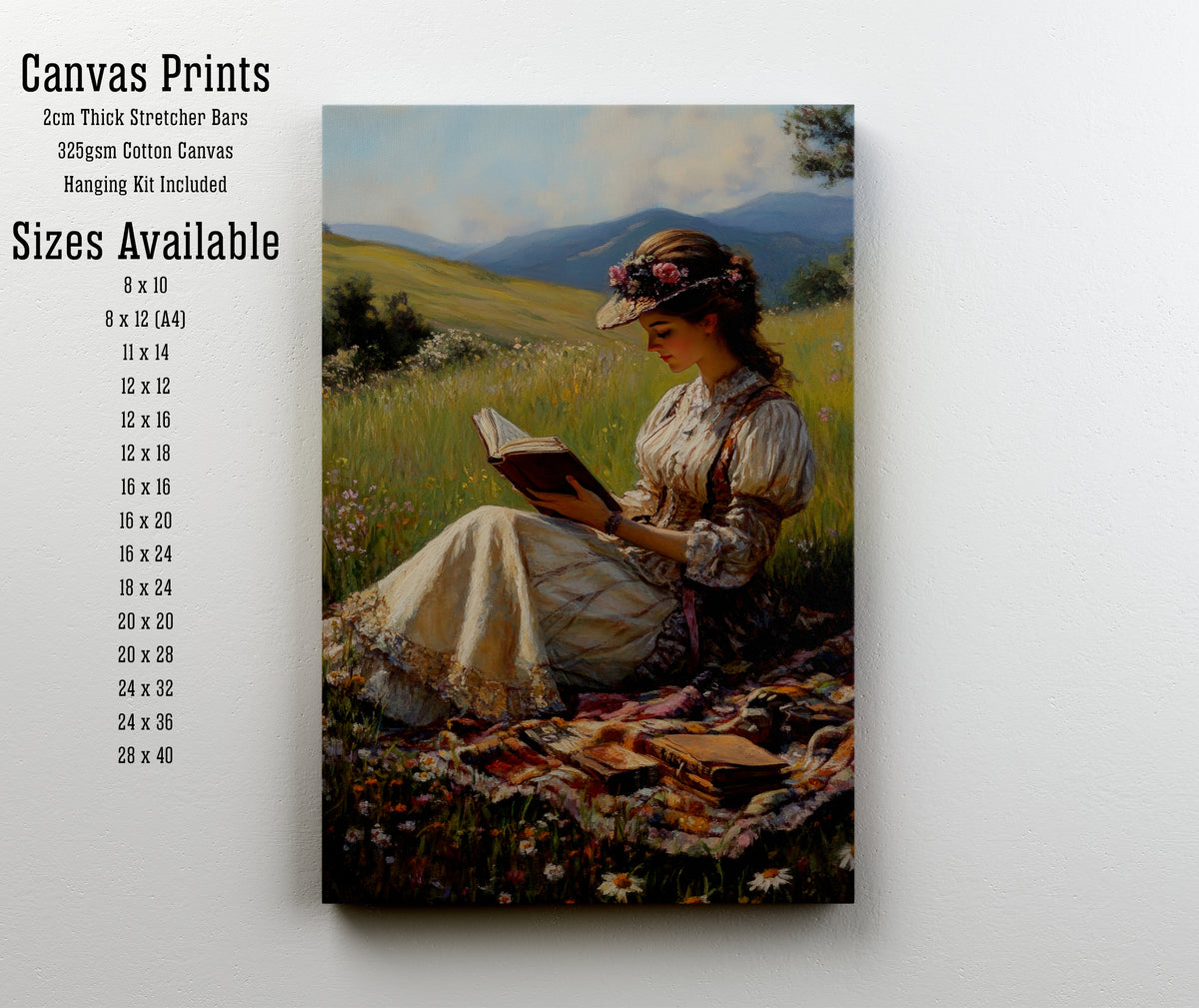 Woman Reading in a Meadow Art Print