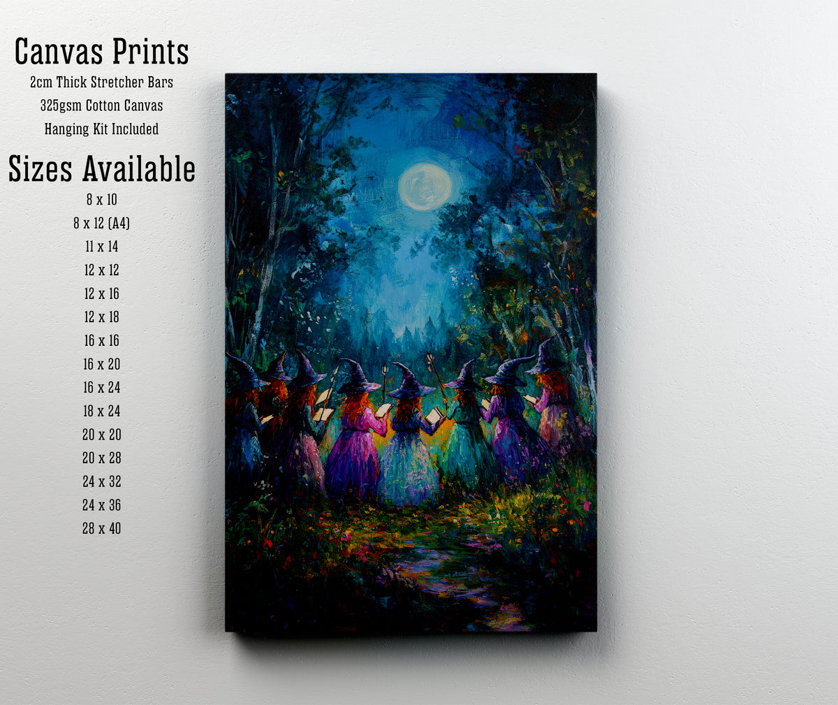 Moonlit Witches Forest Art Print