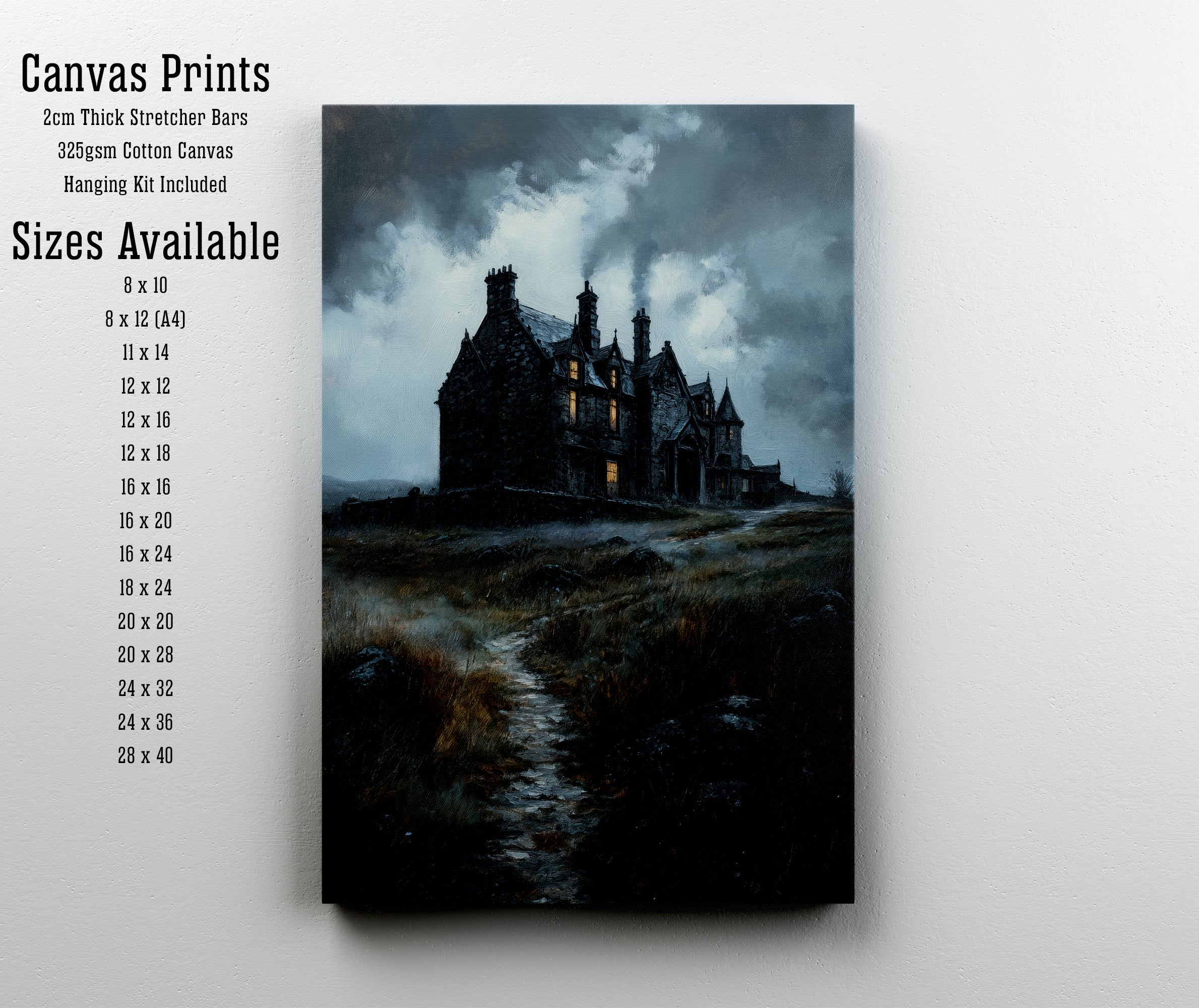 Gothic Manor Dark Landscape Art Print