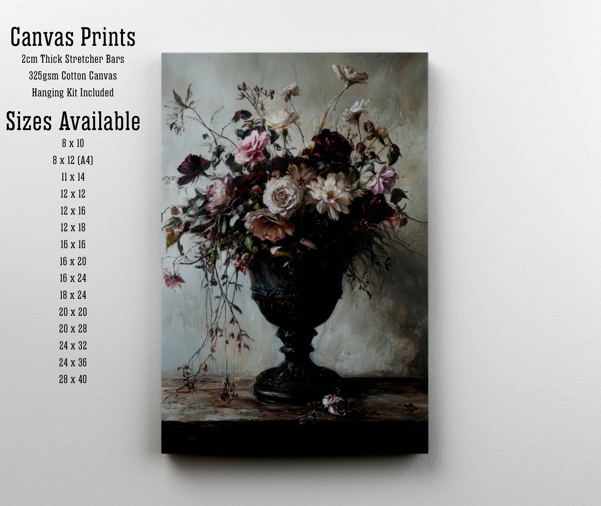 Moody Rose Bouquet Art Print