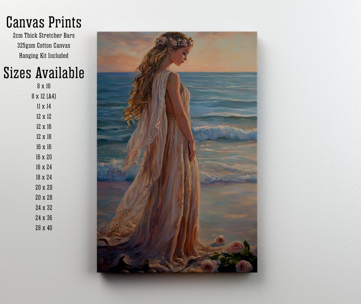 Romantic Woman by the Sea Art Print