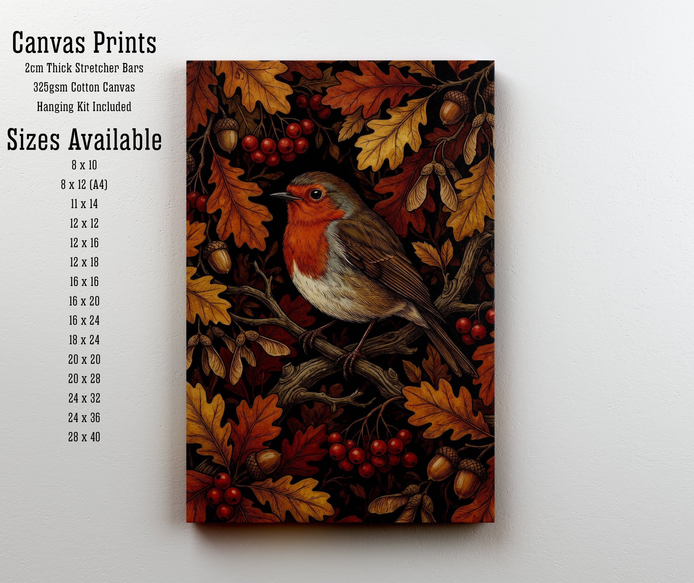 Robin Autumn Woodland Art Print