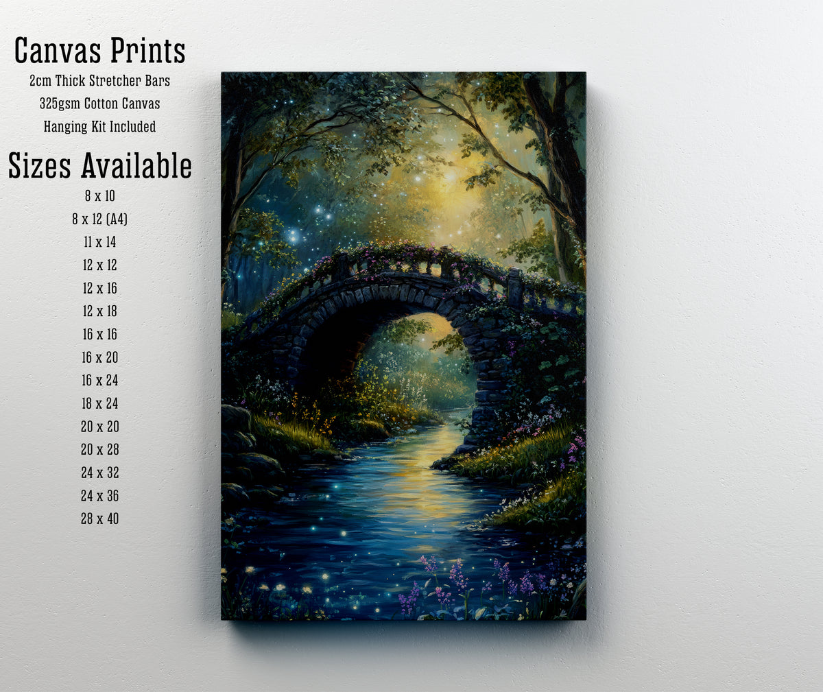Enchanted Woodland Bridge Art Print