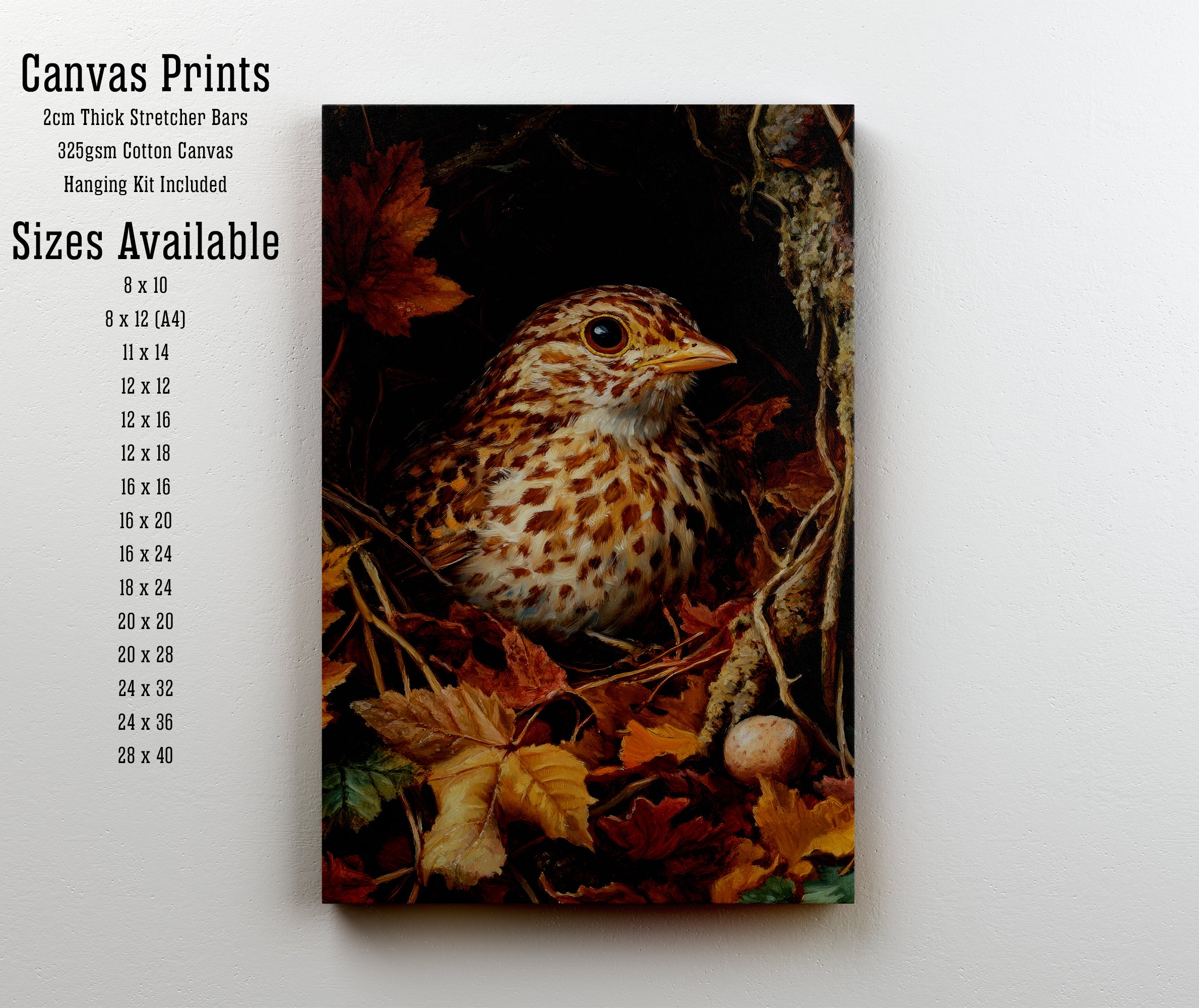 Song Thrush Autumn Woodland Art Print