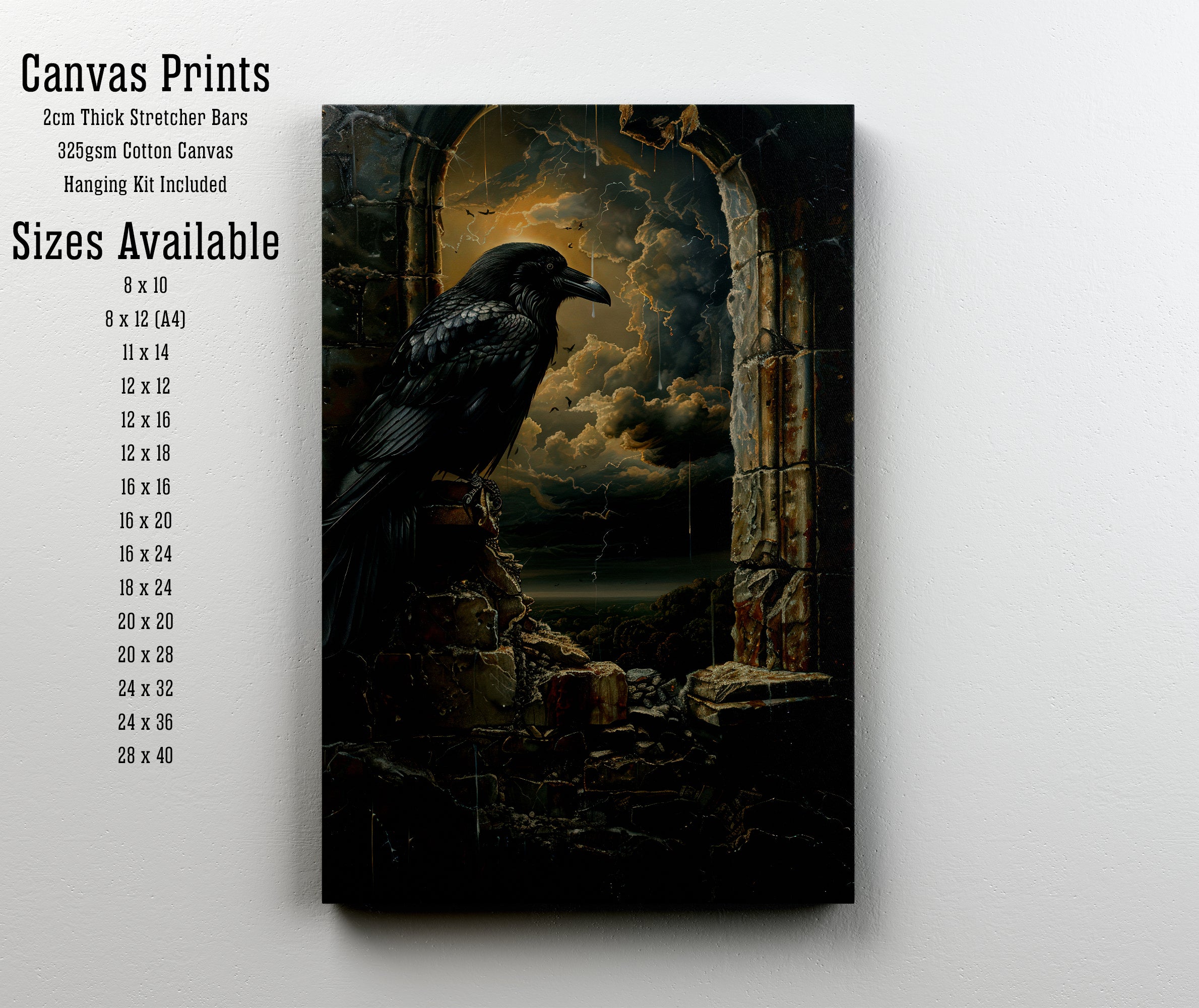 Gothic Raven Ruins Art Print