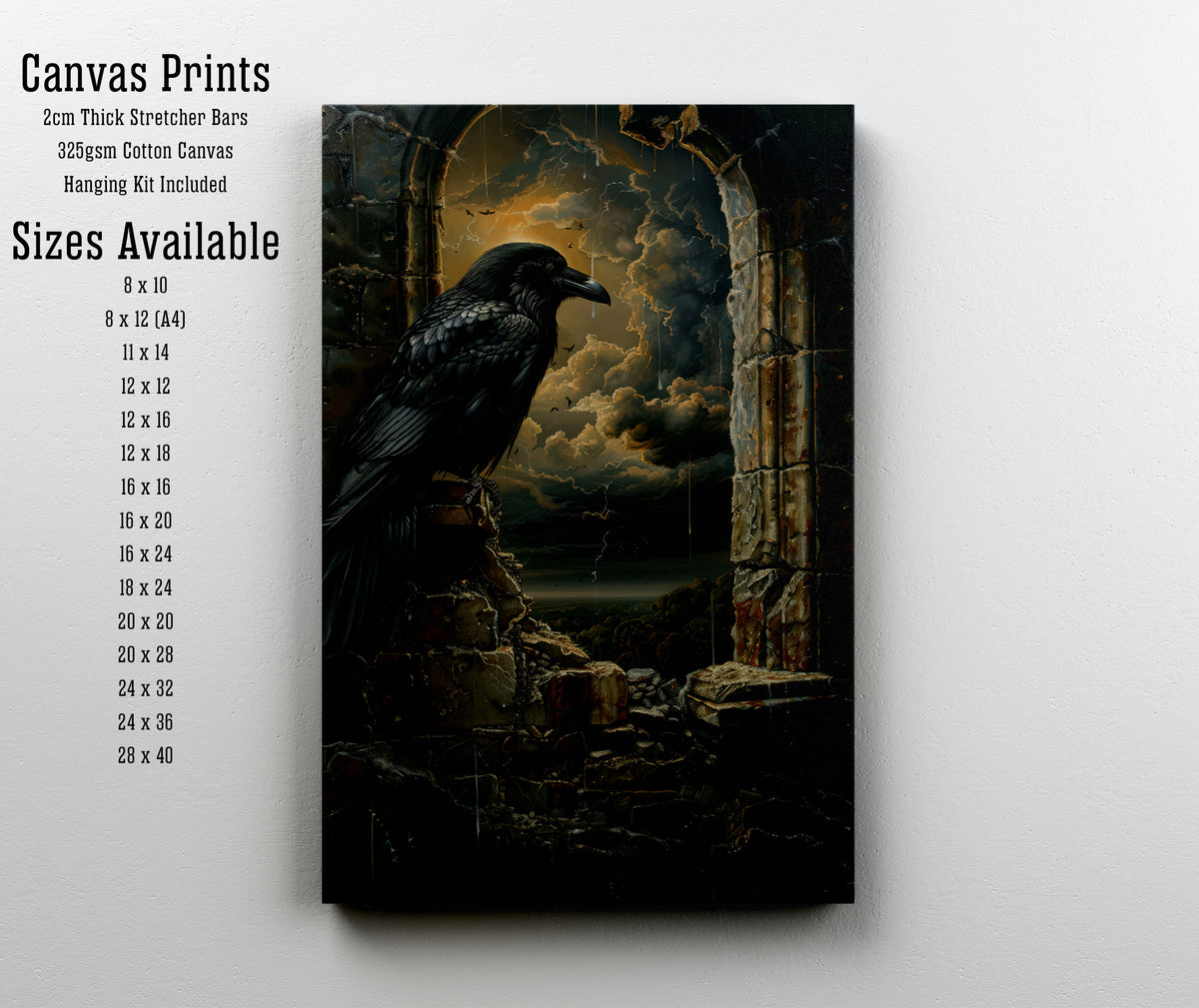 Gothic Raven Ruins Art Print