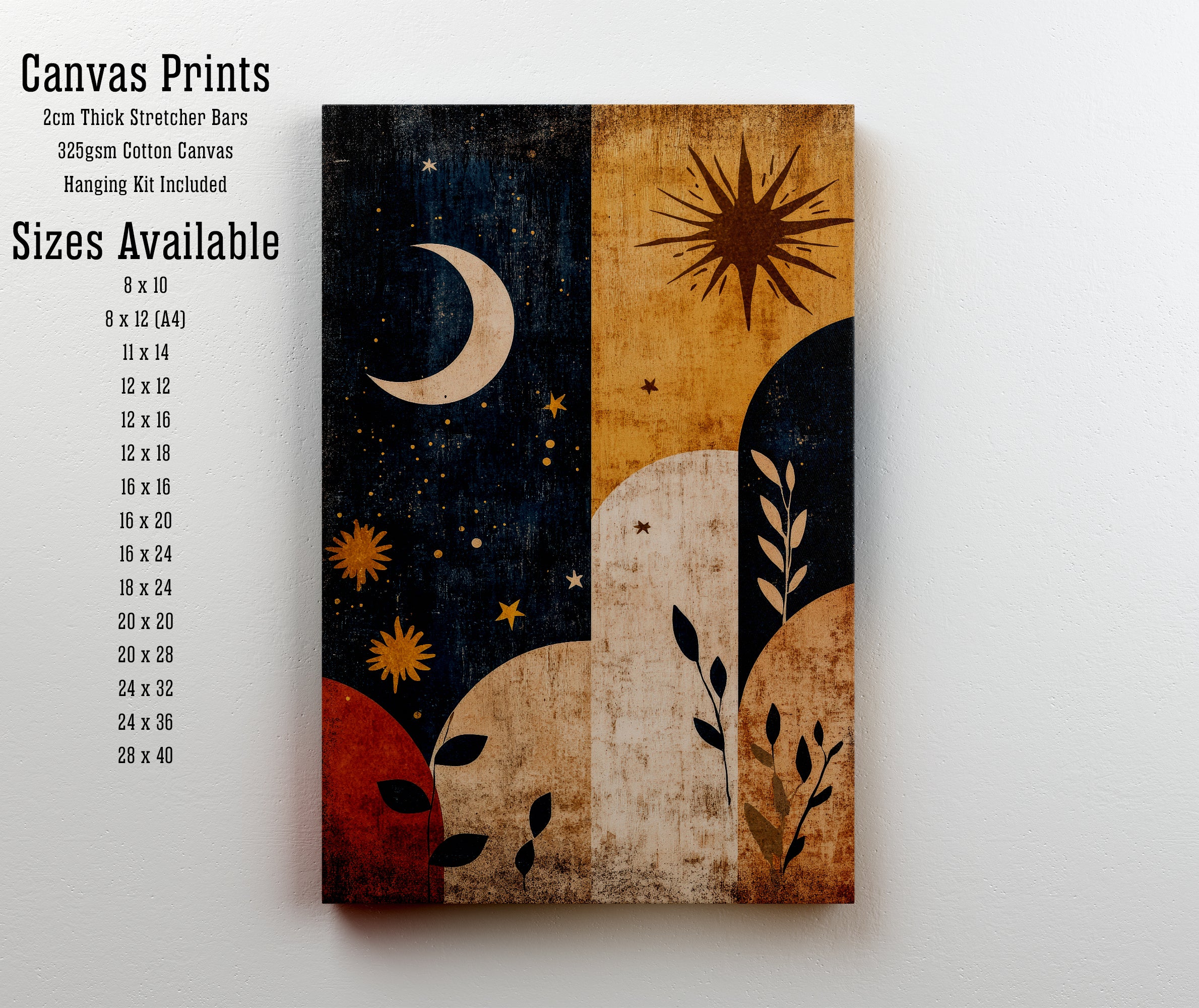 Celestial Moon and Sun Art Print