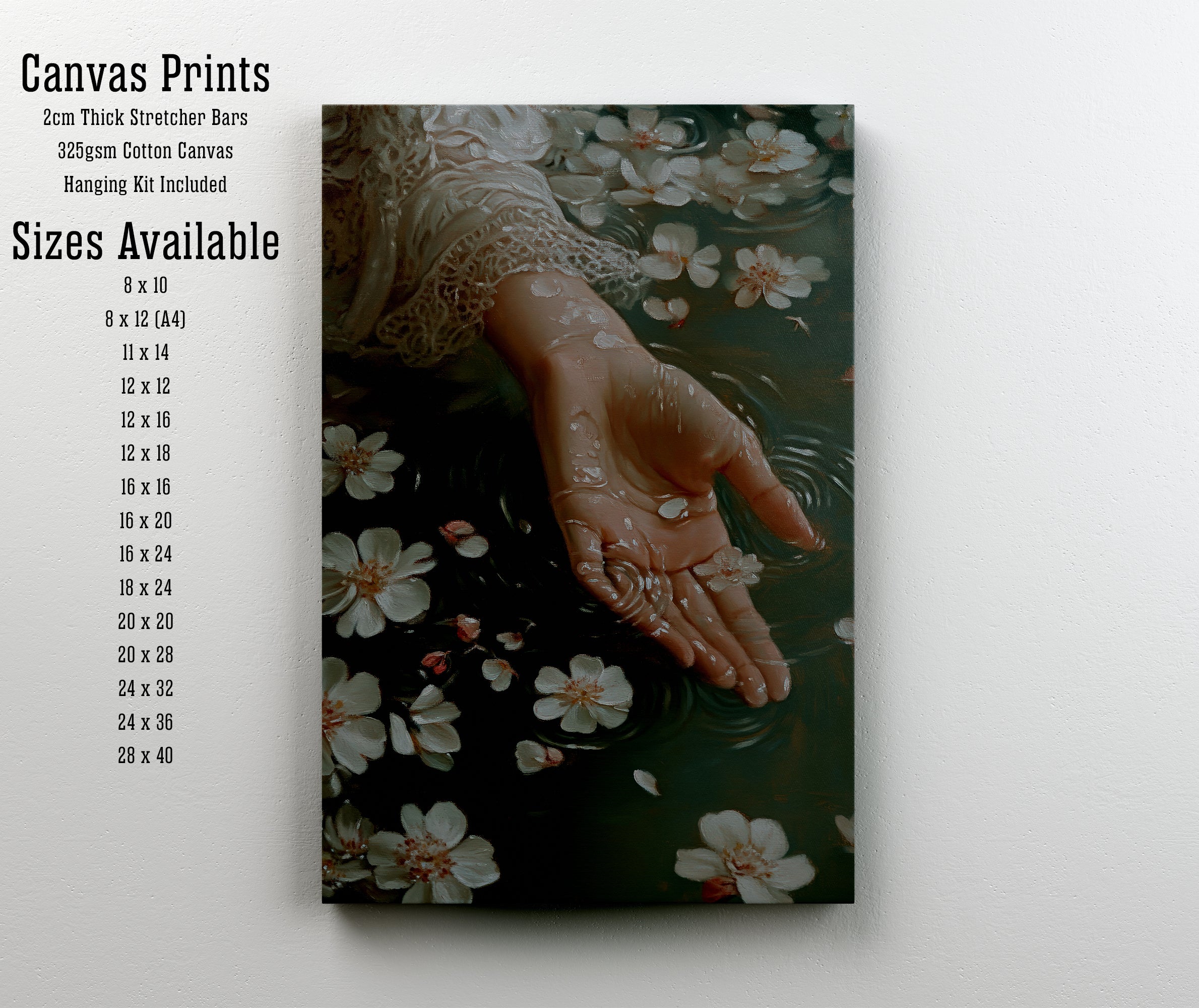 Hand Among Floating Blossoms Art Print
