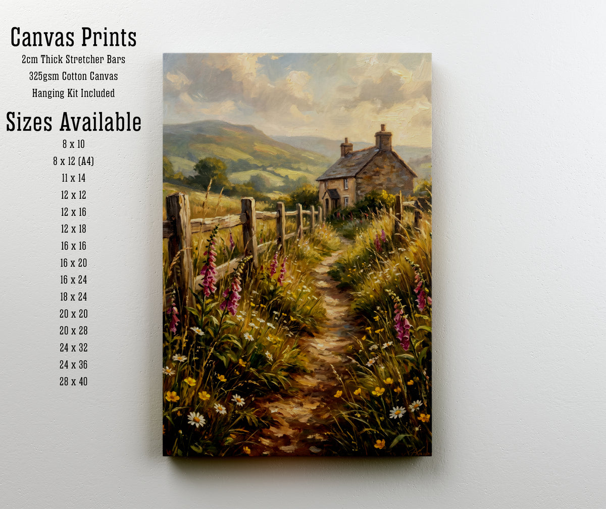 Mountain Cottage Wildflower Art Print