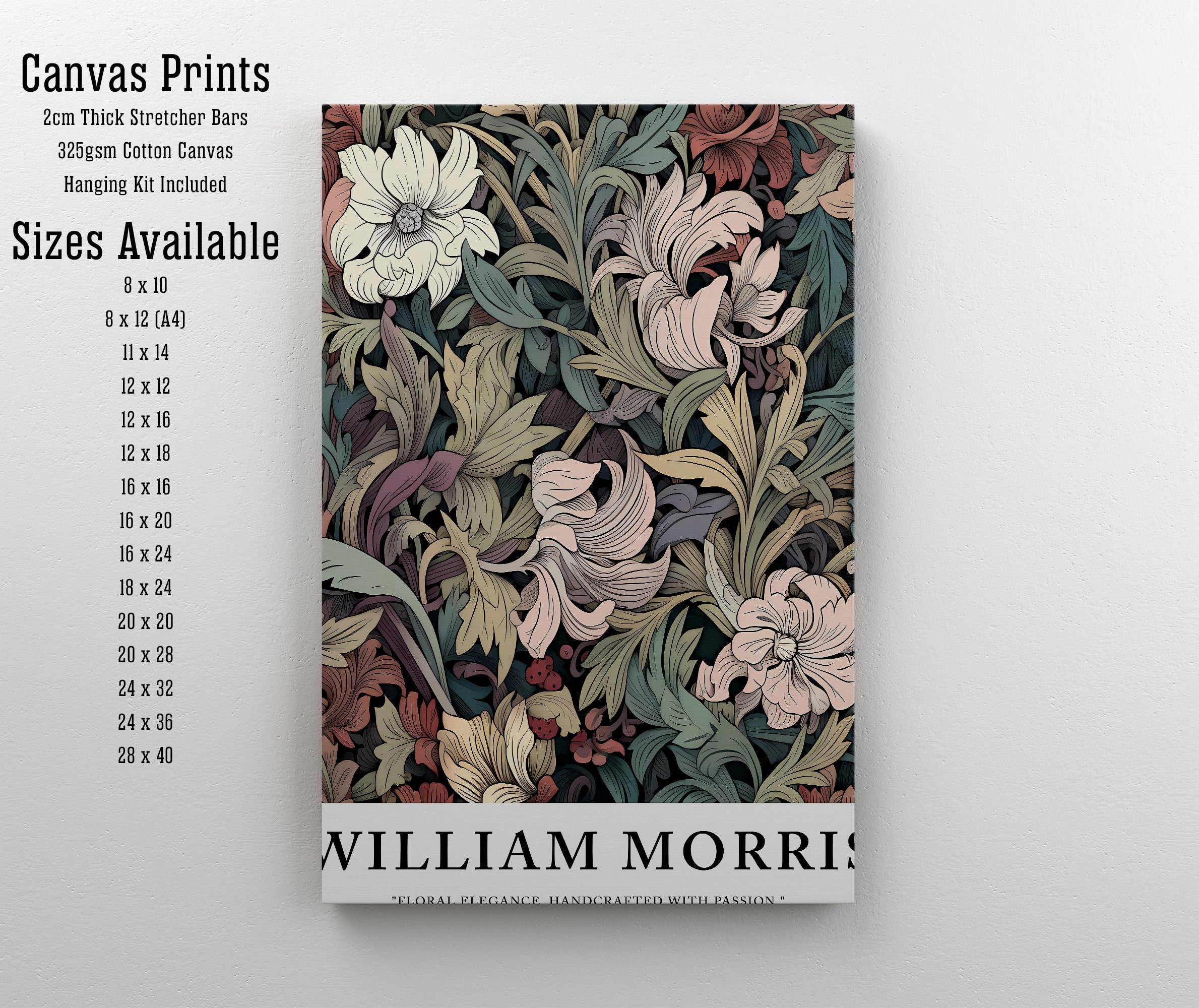 William Morris Inspired Floral Art Print