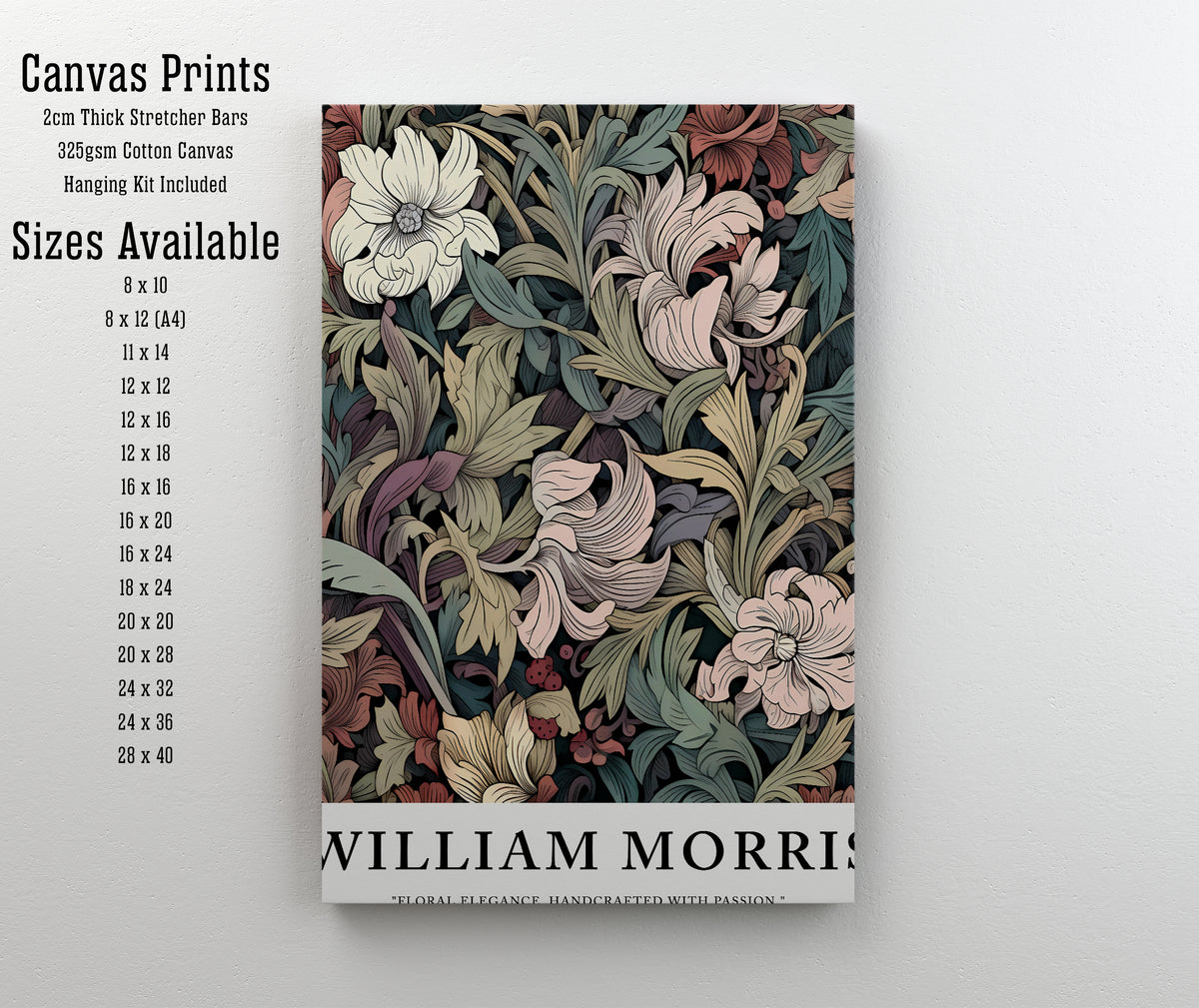 William Morris Inspired Floral Art Print