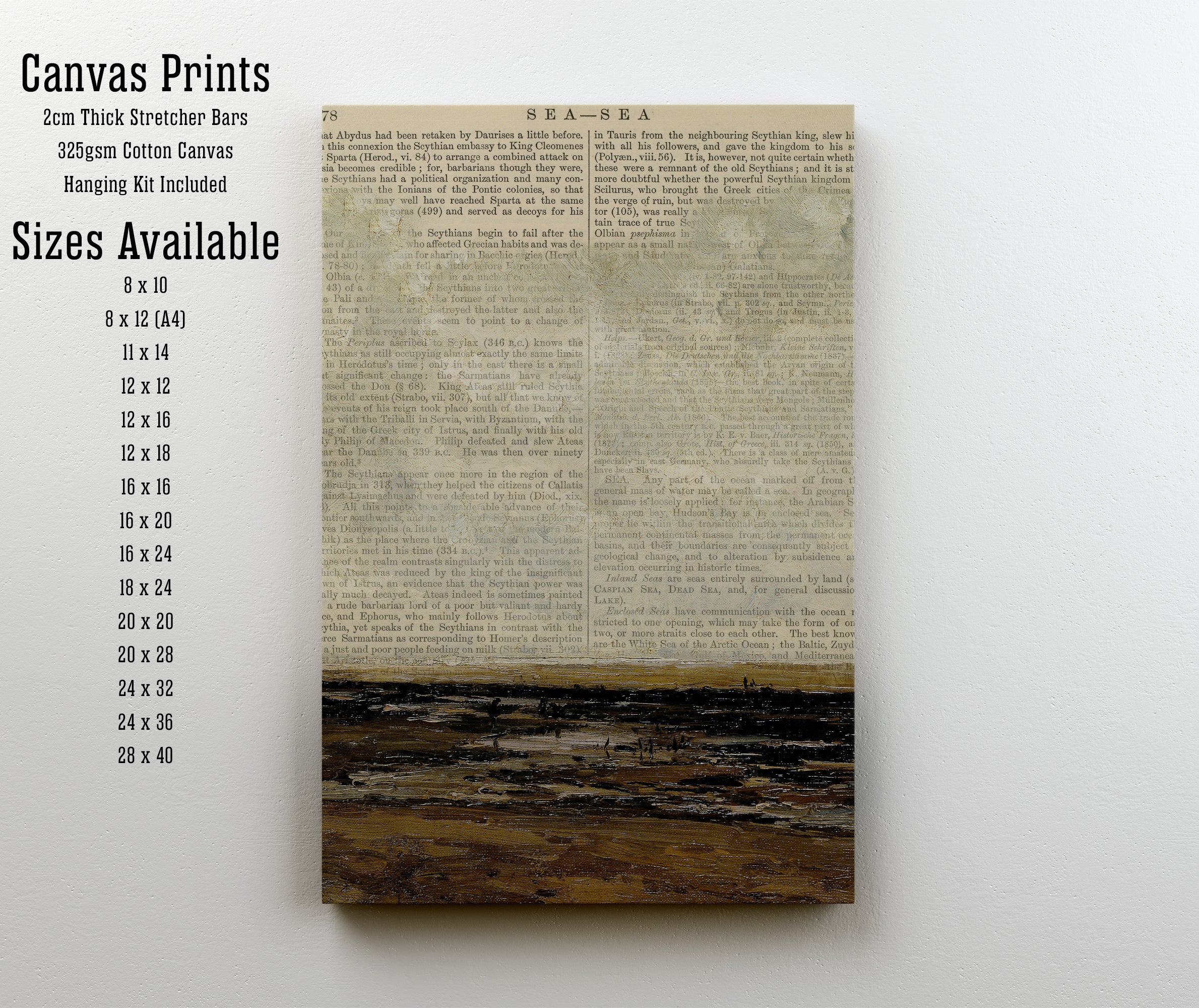 Vintage Sea Text Art Print