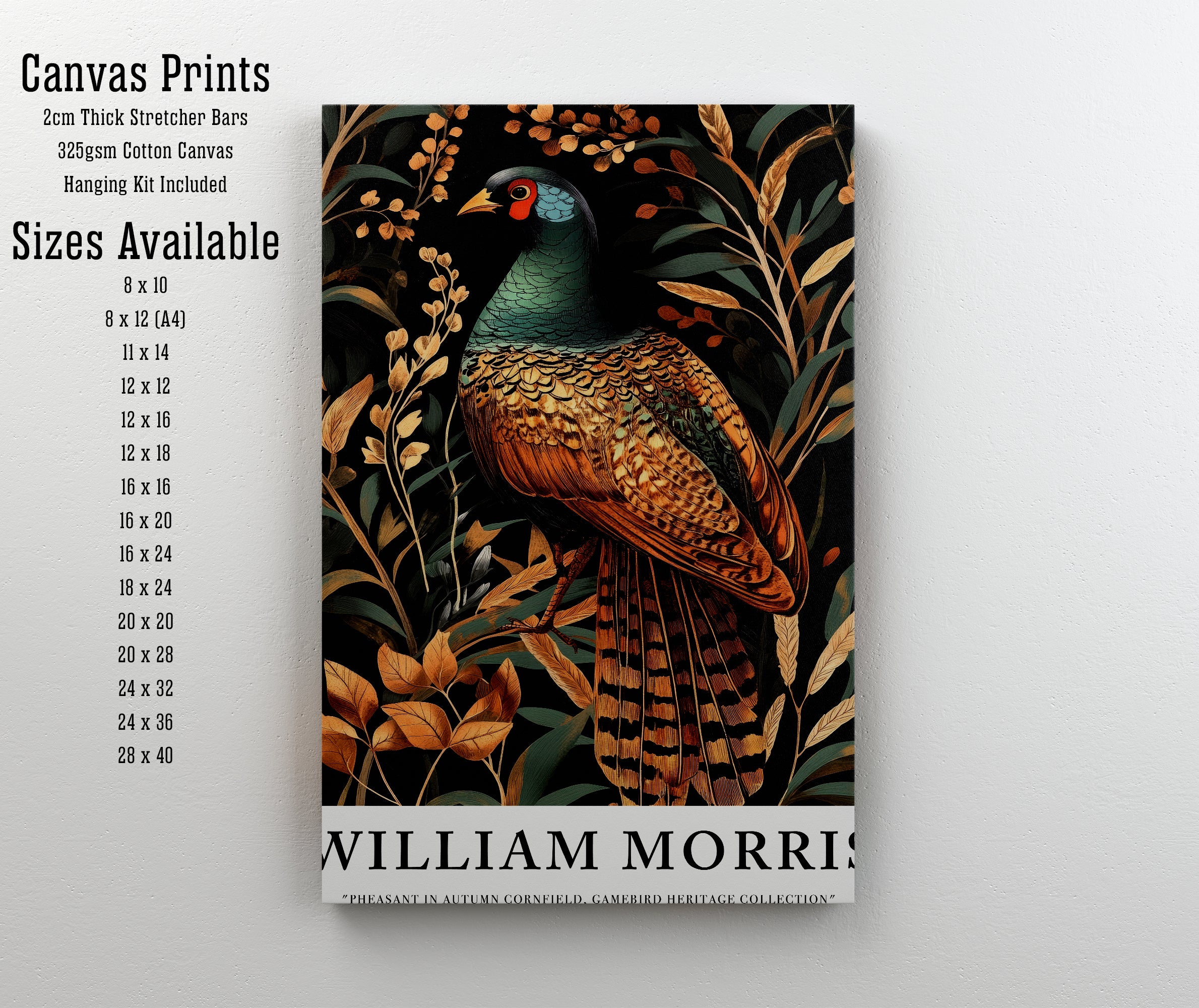 William Morris Inspired Pheasant Art Print