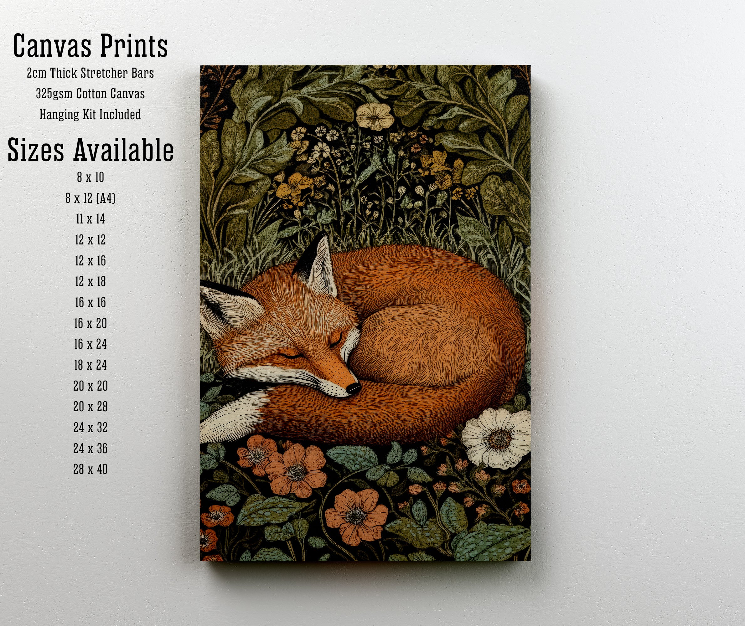 Sleeping Fox Botanical Art Print