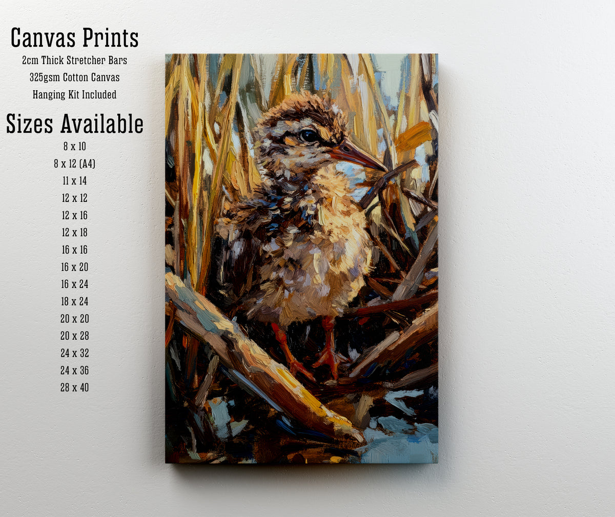 Painterly Reed Bird Art Print