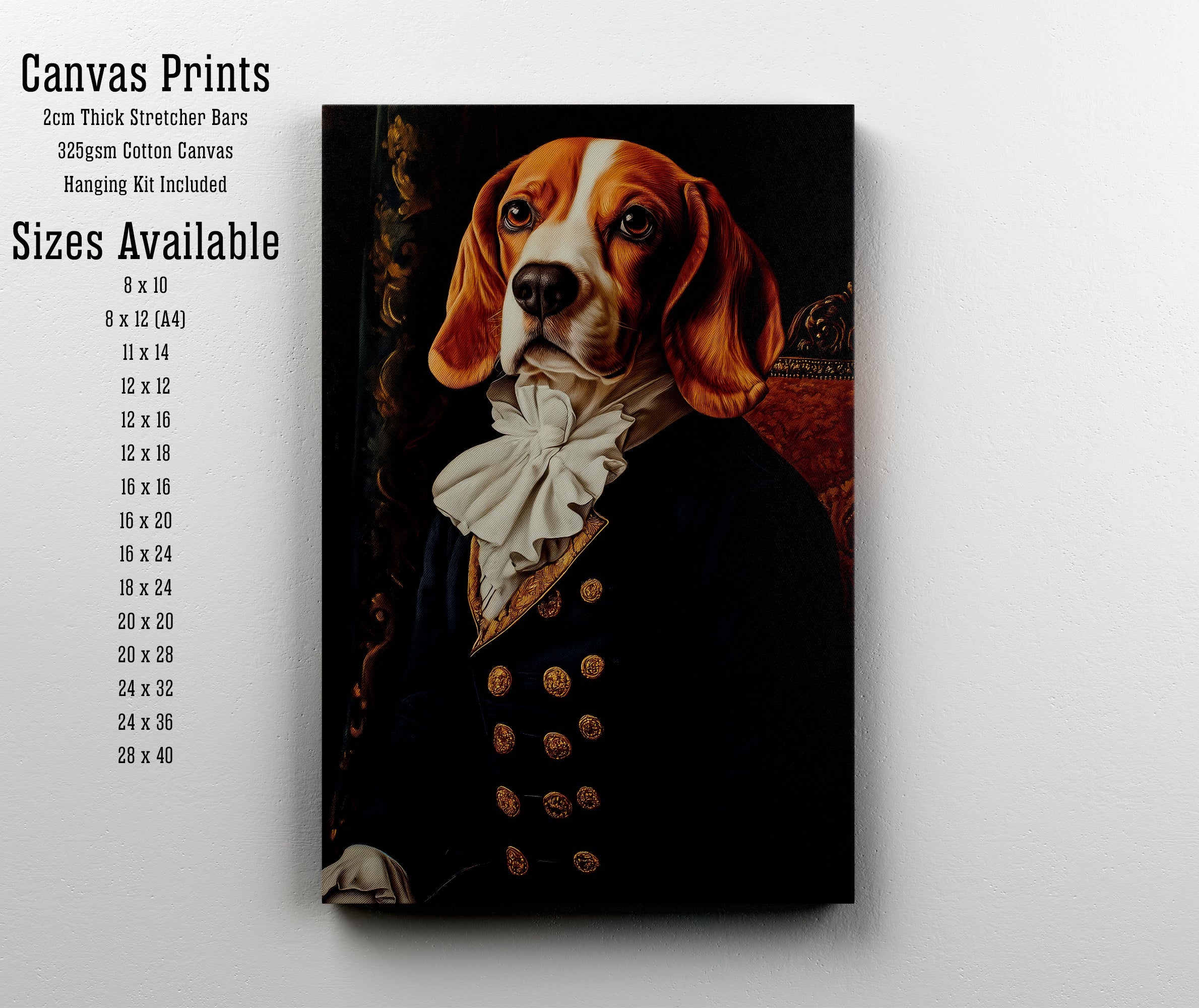 Aristocratic Beagle Portrait Art Print