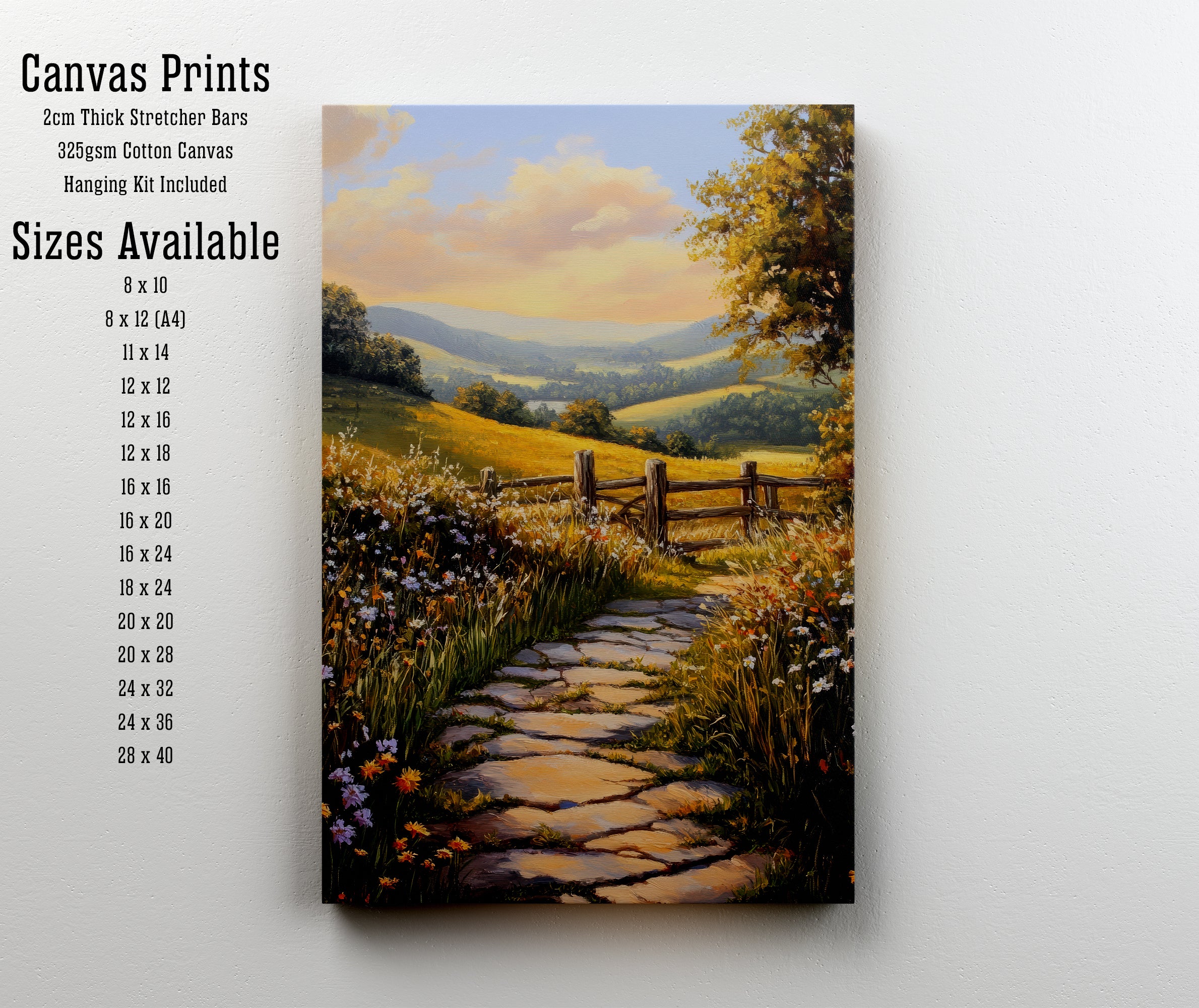 Wildflower Country Path Art Print