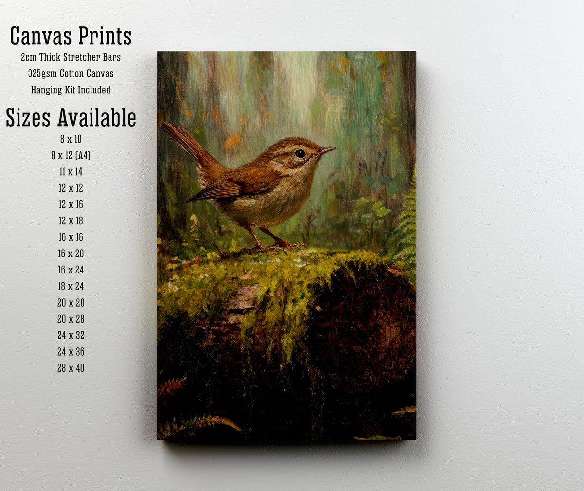 Woodland Wren Painterly Art Print