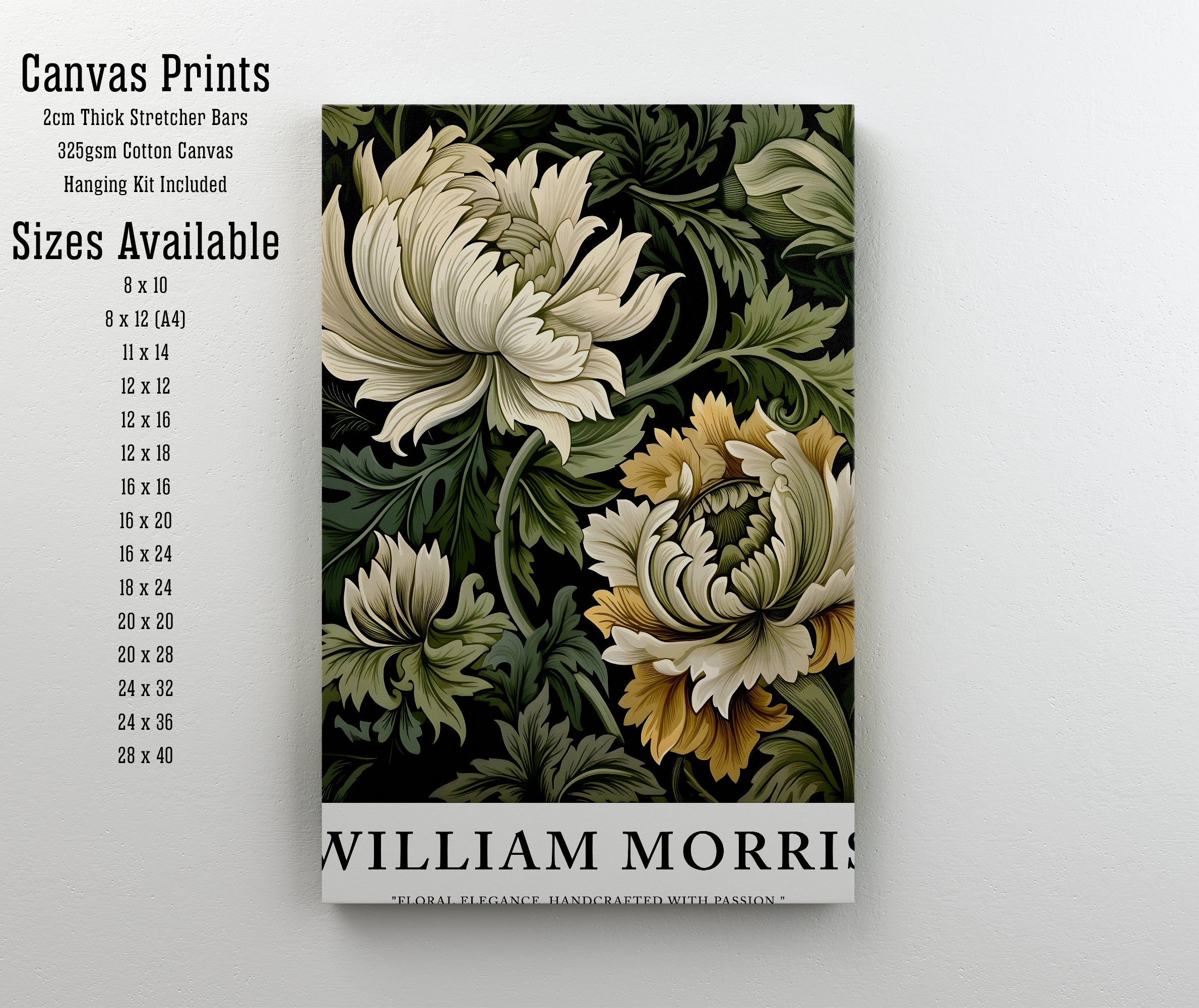 William Morris Inspired Floral Art Print