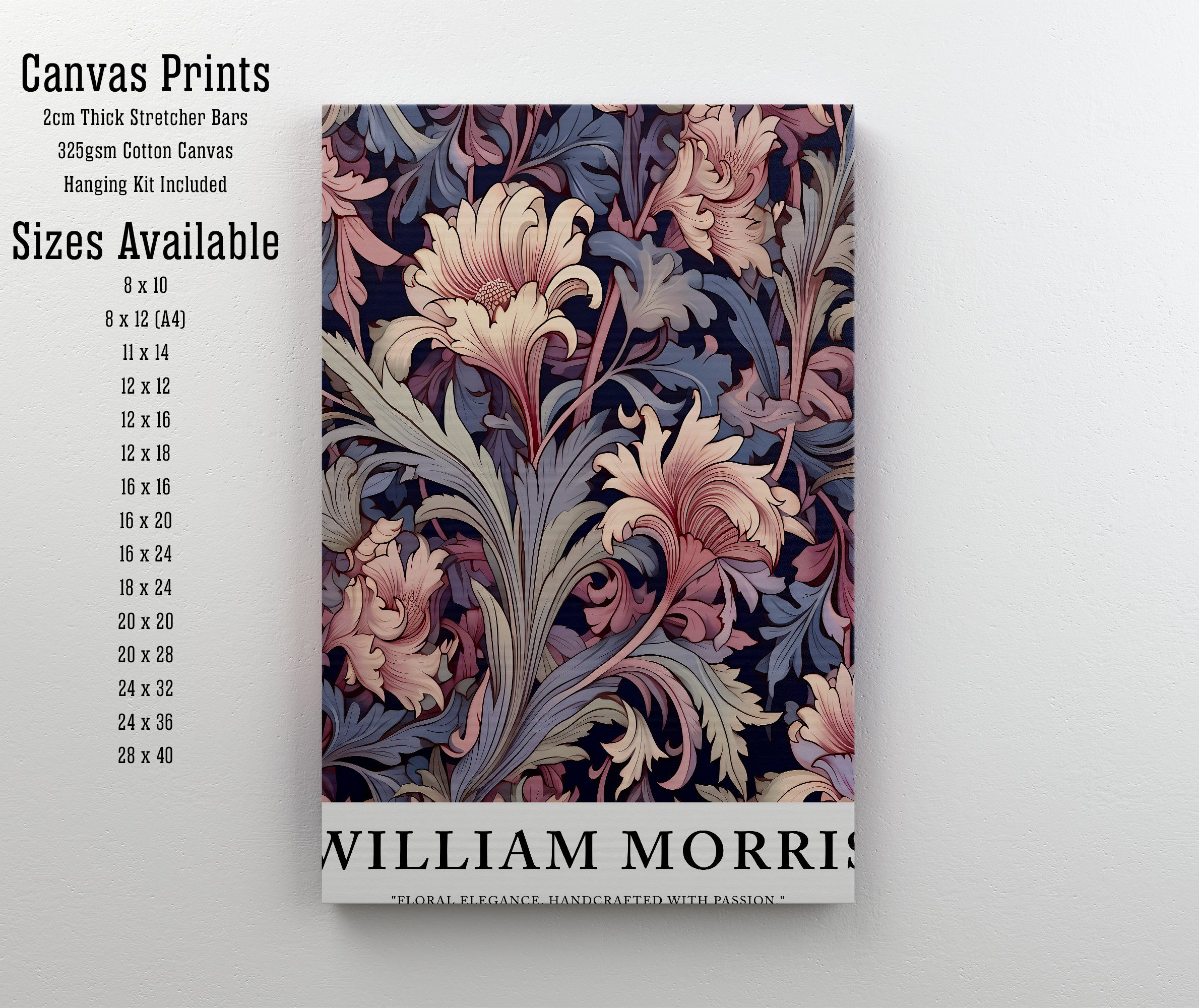 William Morris Inspired Floral Art Print