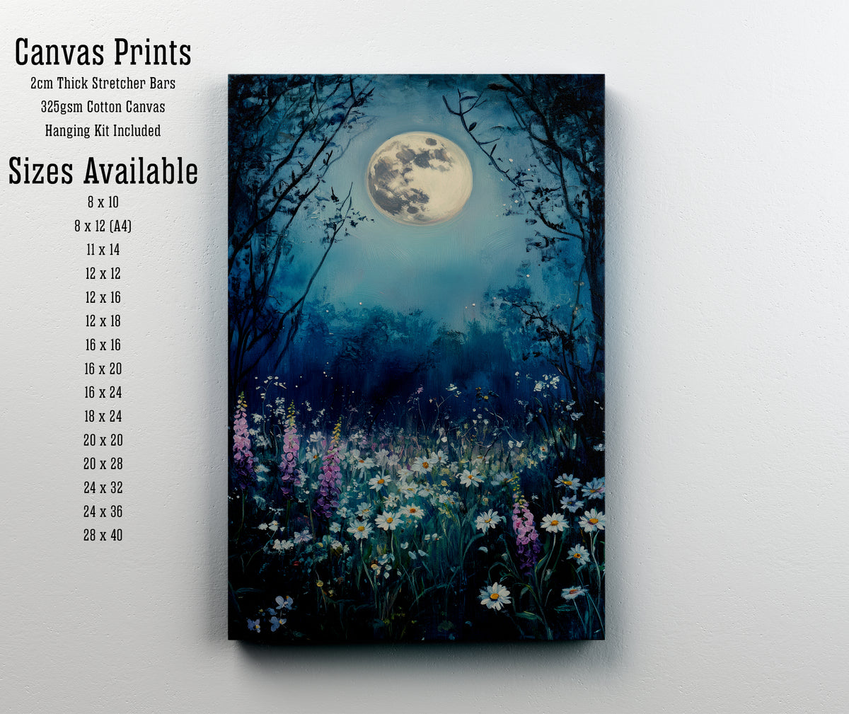 Moonlit Wildflower Meadow Art Print