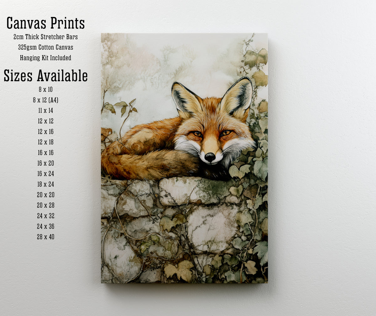 Resting Fox Woodland Art Print