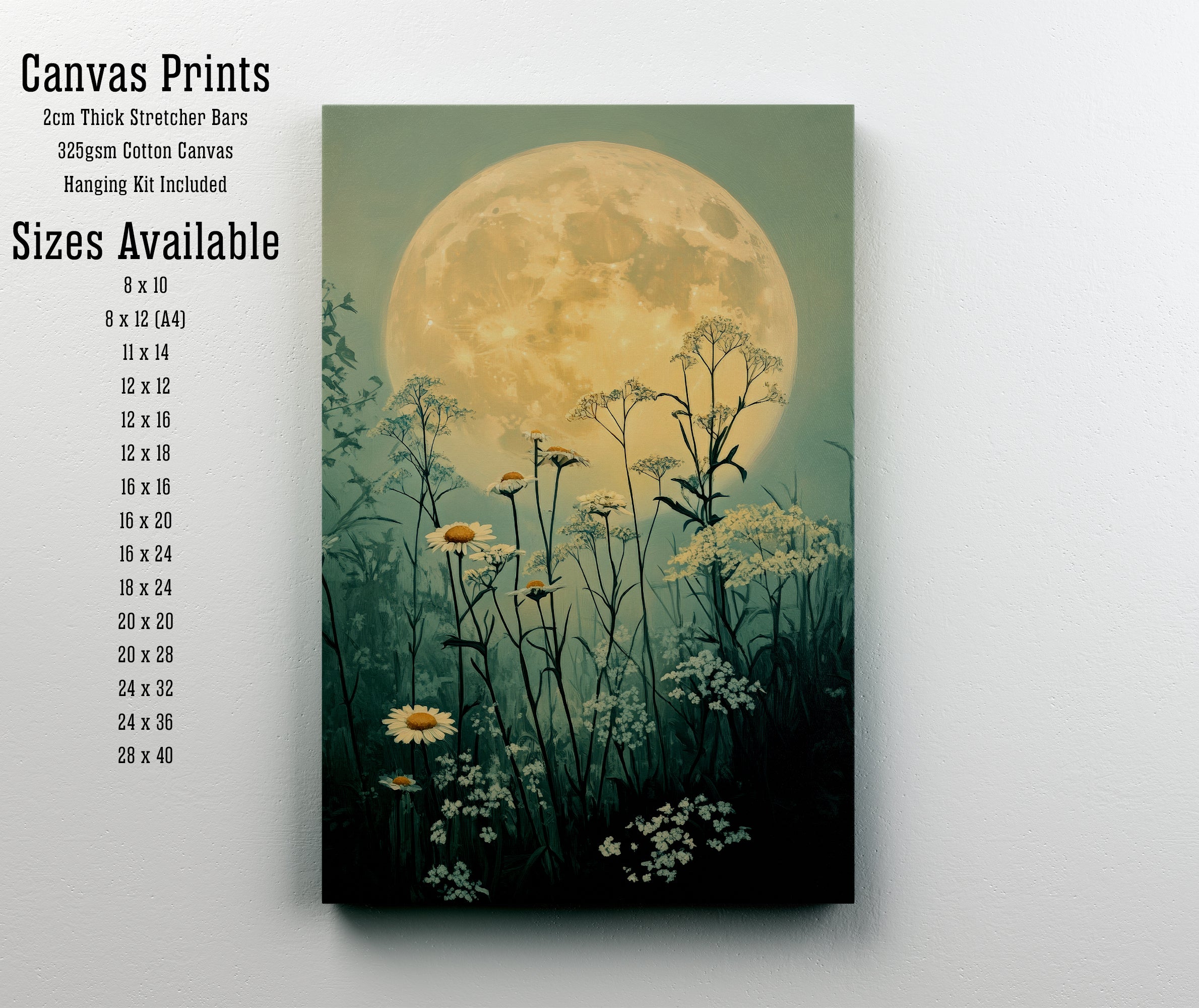 Moonlit Meadow Wildflower Art Print