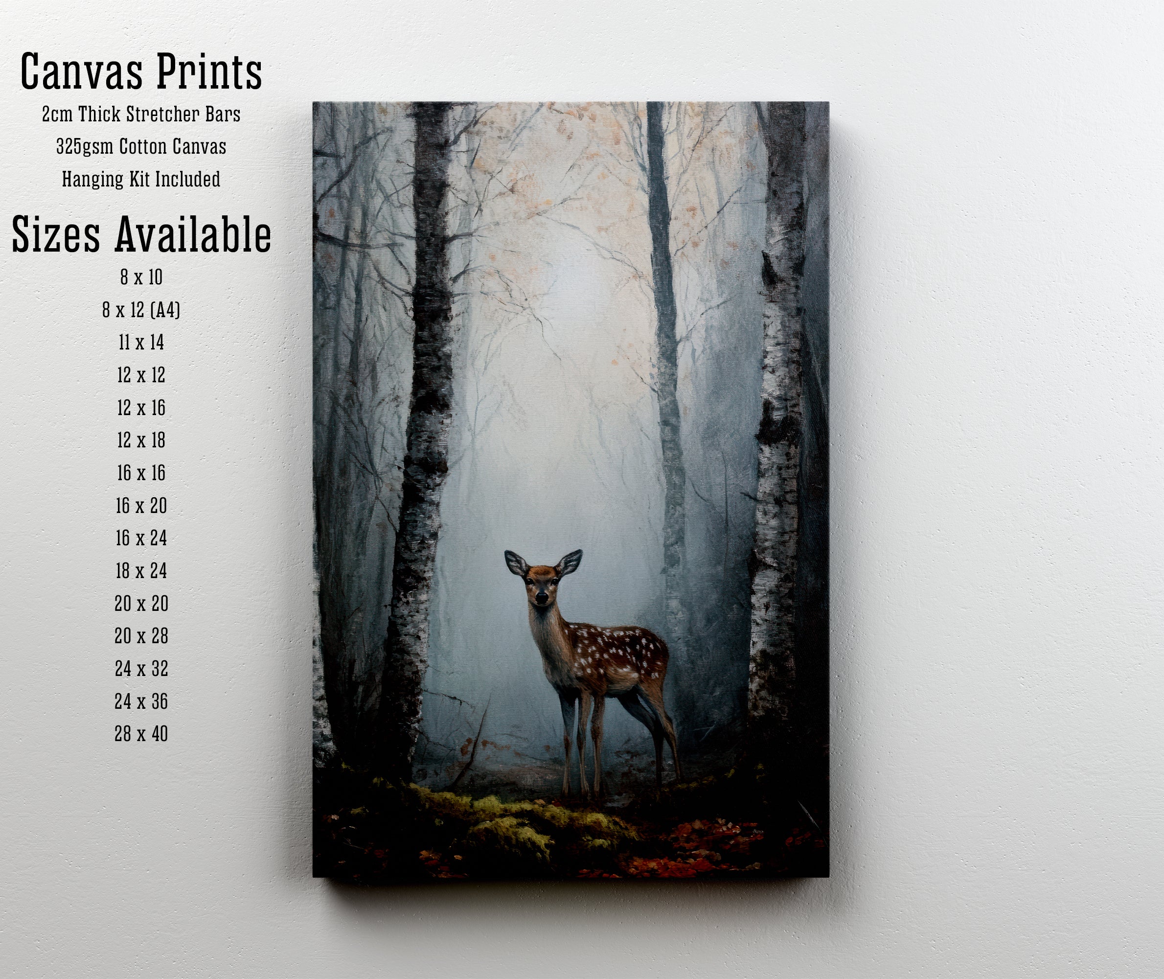 Fawn in Birch Forest Art Print