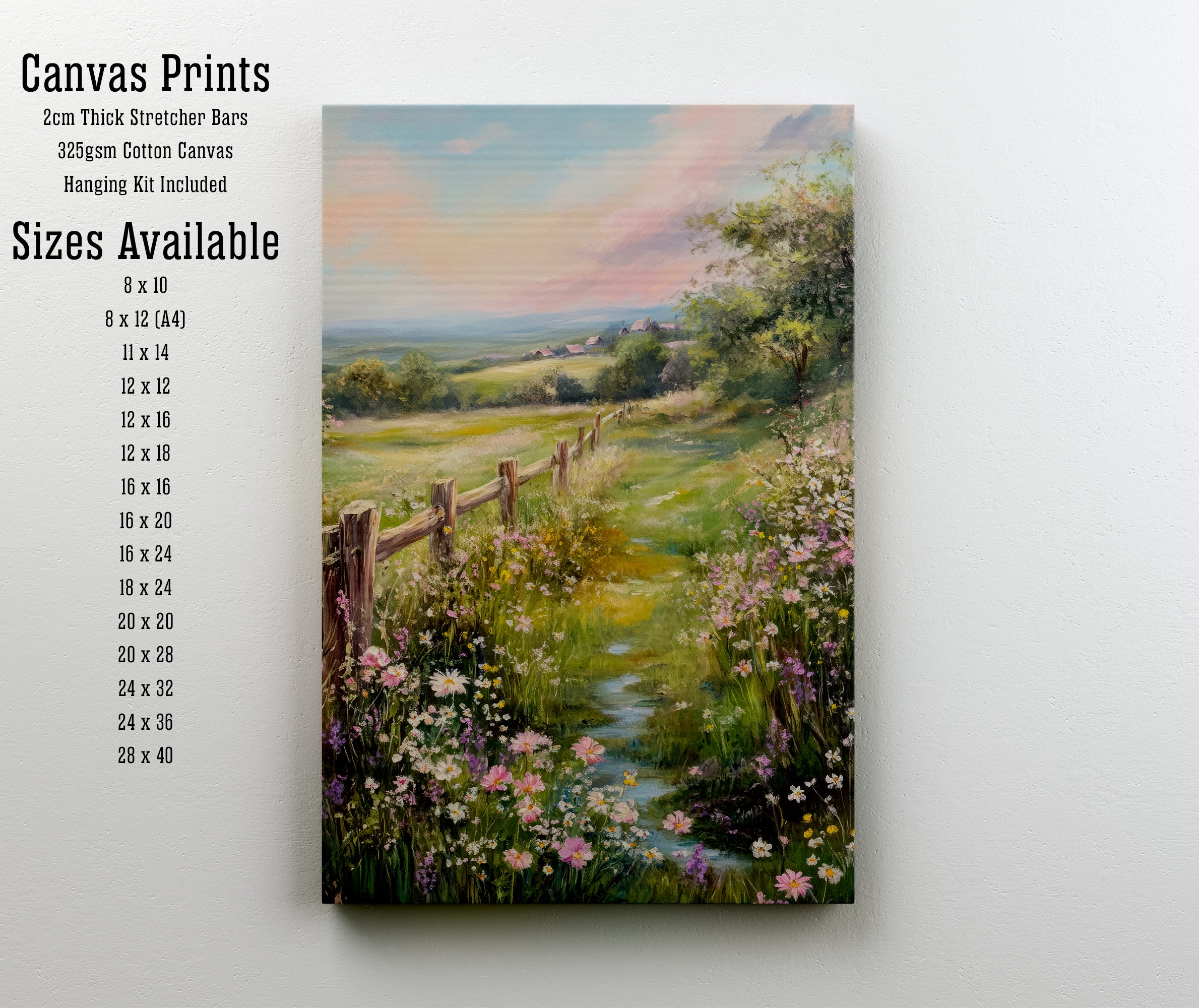 Wildflower Meadow Landscape Art Print