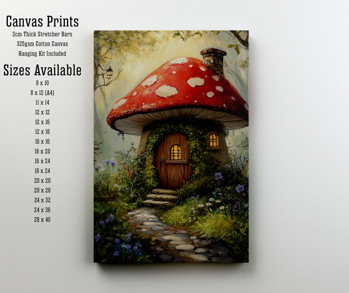 Enchanted Mushroom Cottage Art Print