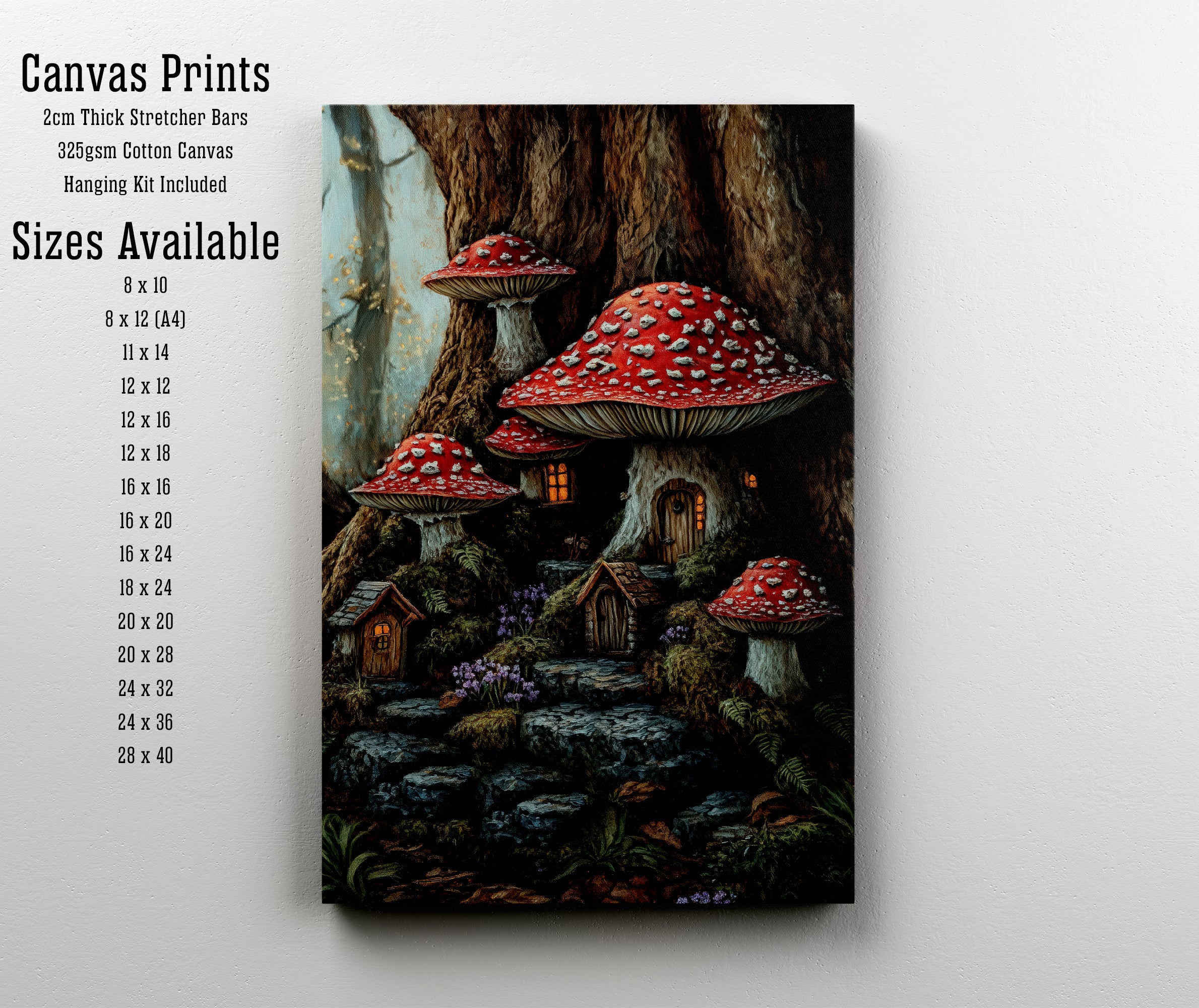 Enchanted Mushroom Village Art Print