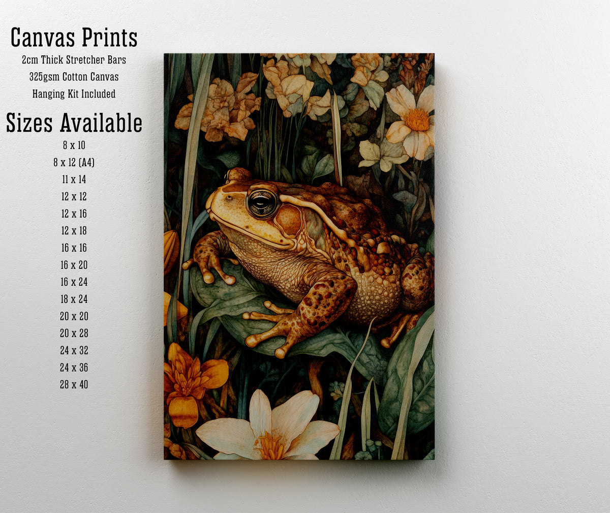 Frog Among Flowers Art Print