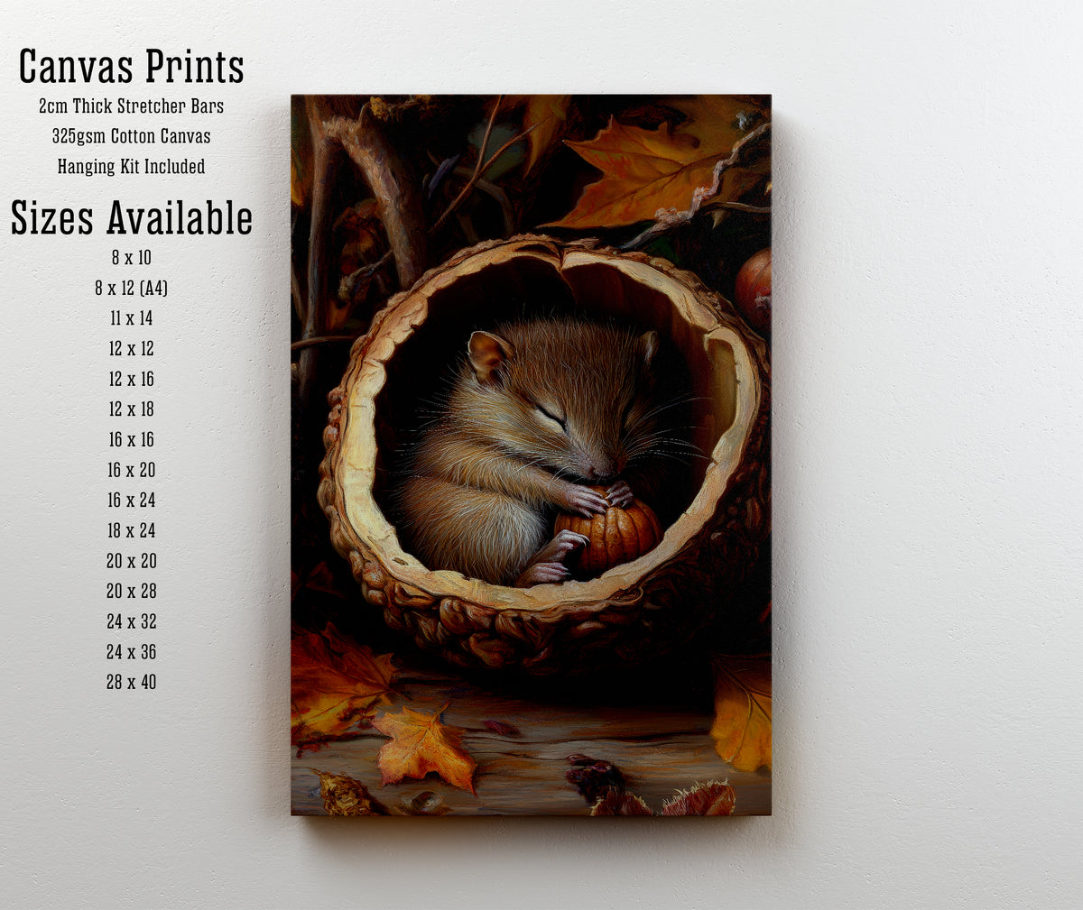 Autumn Mouse Pumpkin Art Print