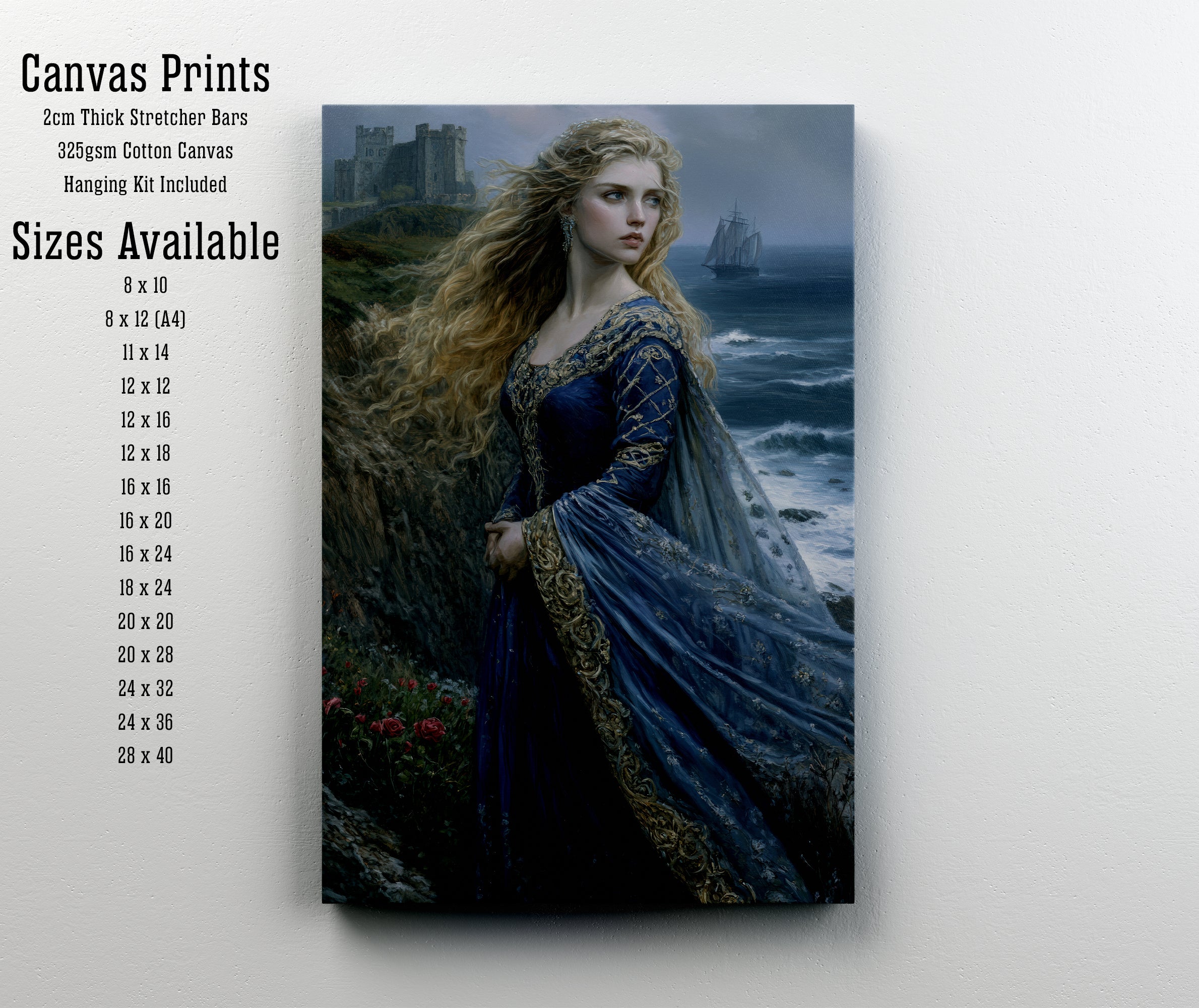 Medieval Maiden Coastal Fantasy Art Print
