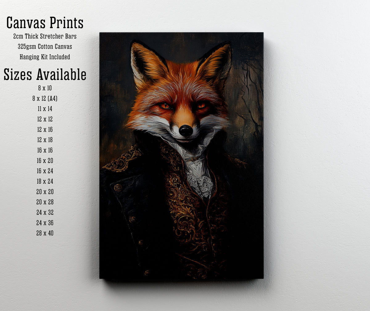 Dapper Fox Dark Academia Art Print