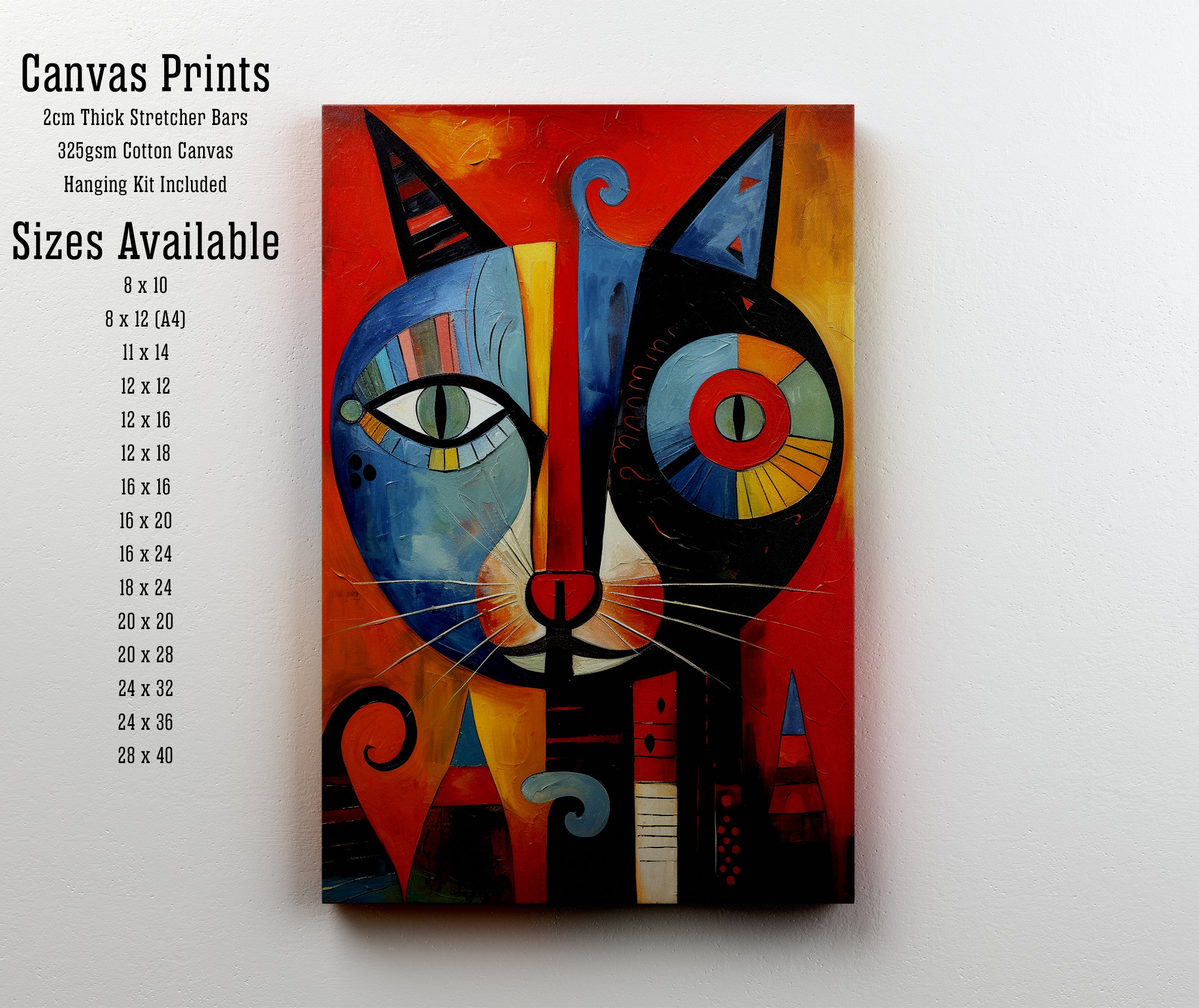 Abstract Two Cats Art Print