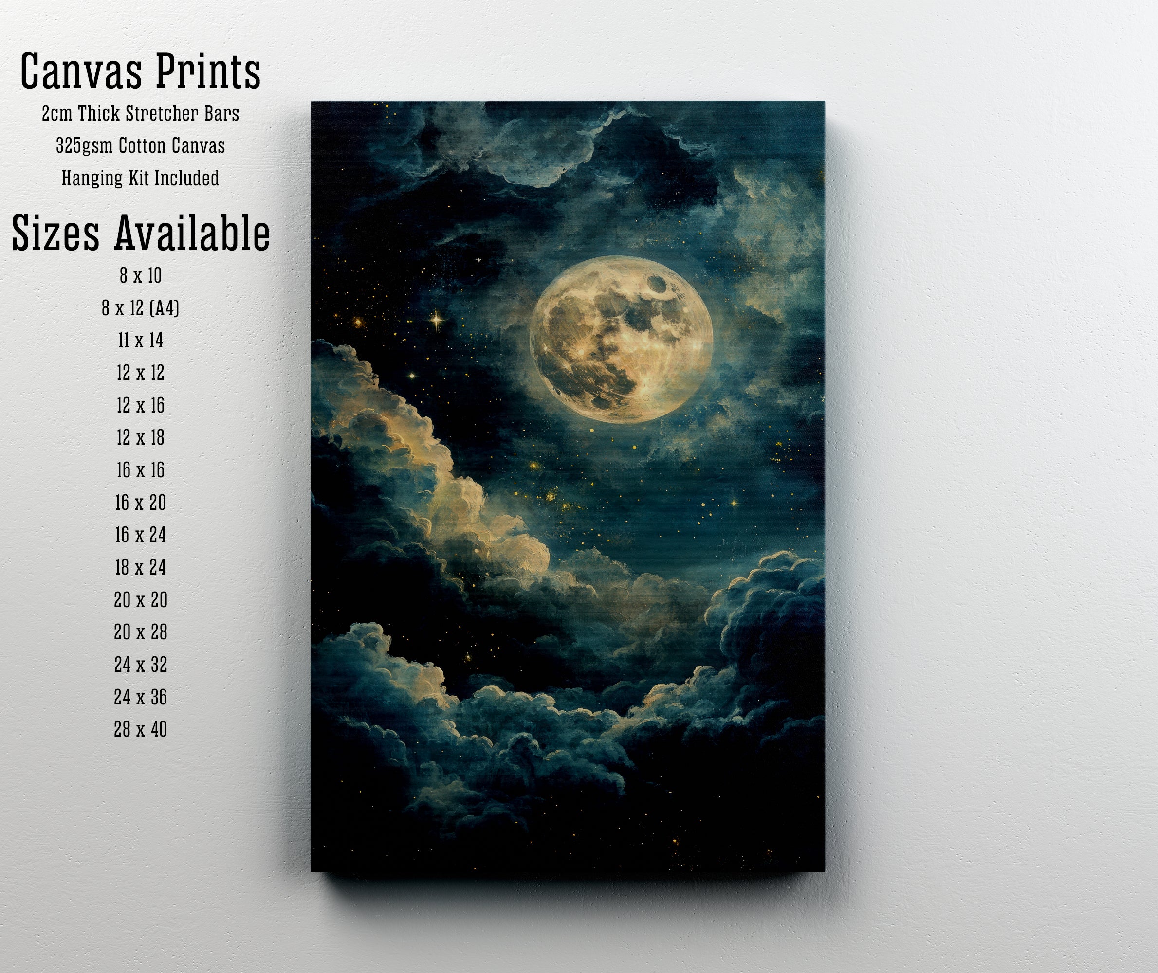 Moonlit Clouds Celestial Art Print