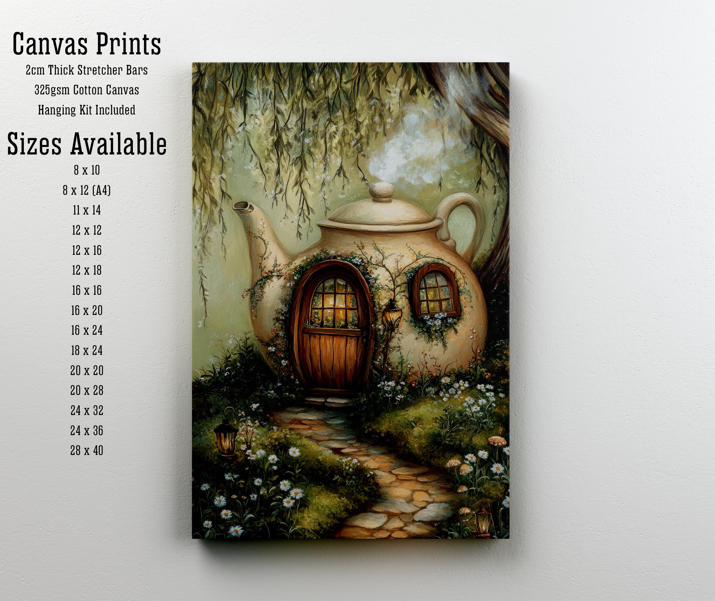 Whimsical Teapot Cottage Art Print