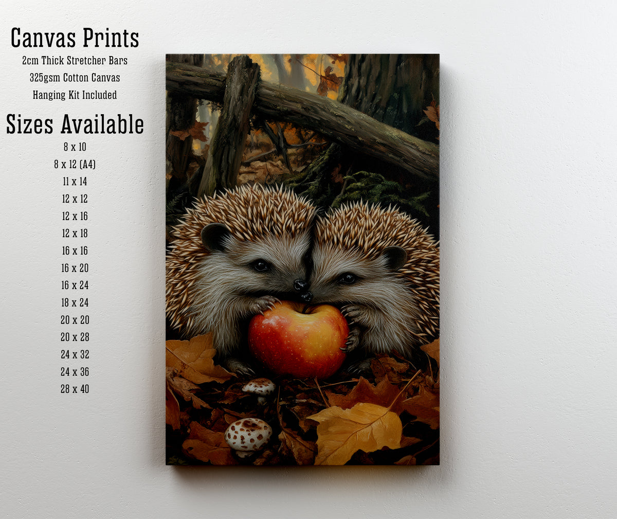 Hedgehog Apple Woodland Art Print