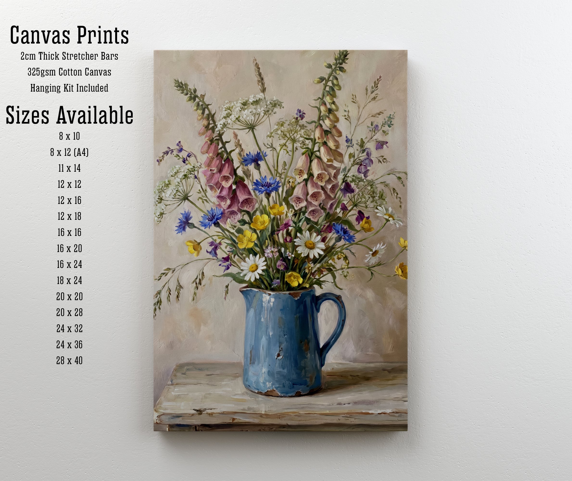 Wildflower Jug Still Life Art Print