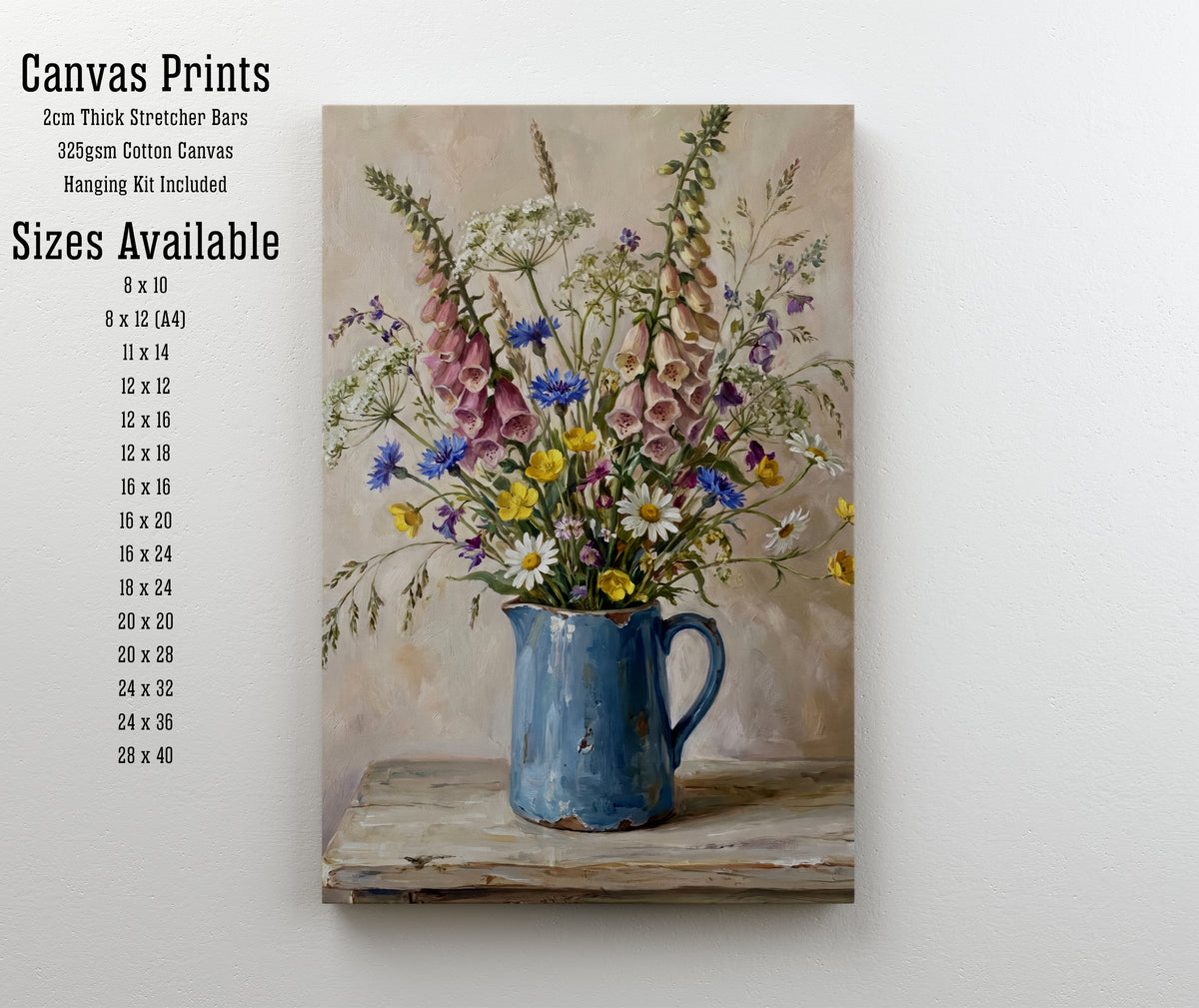 Wildflower Jug Still Life Art Print