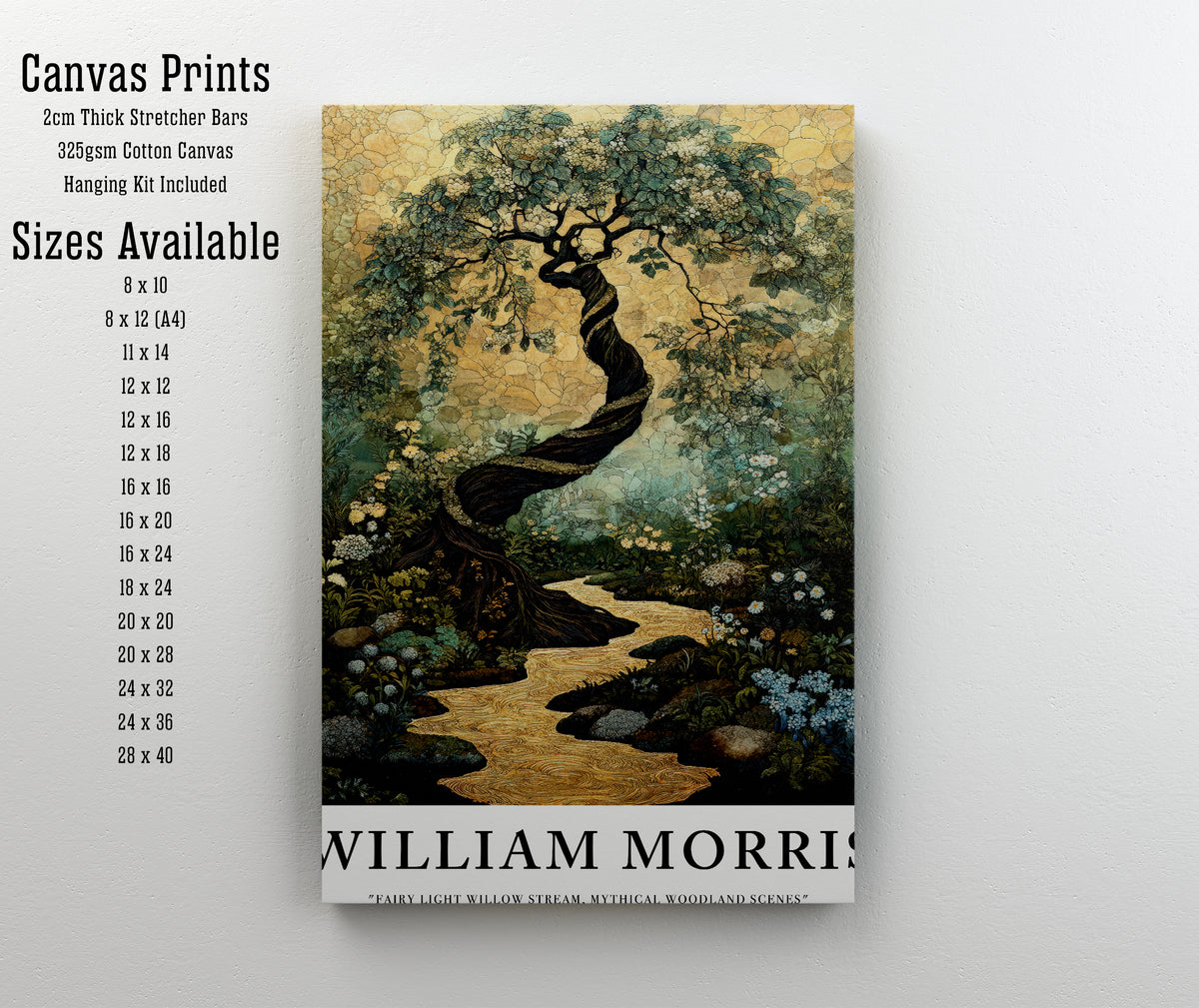 William Morris Inspired Willow Stream Art Print