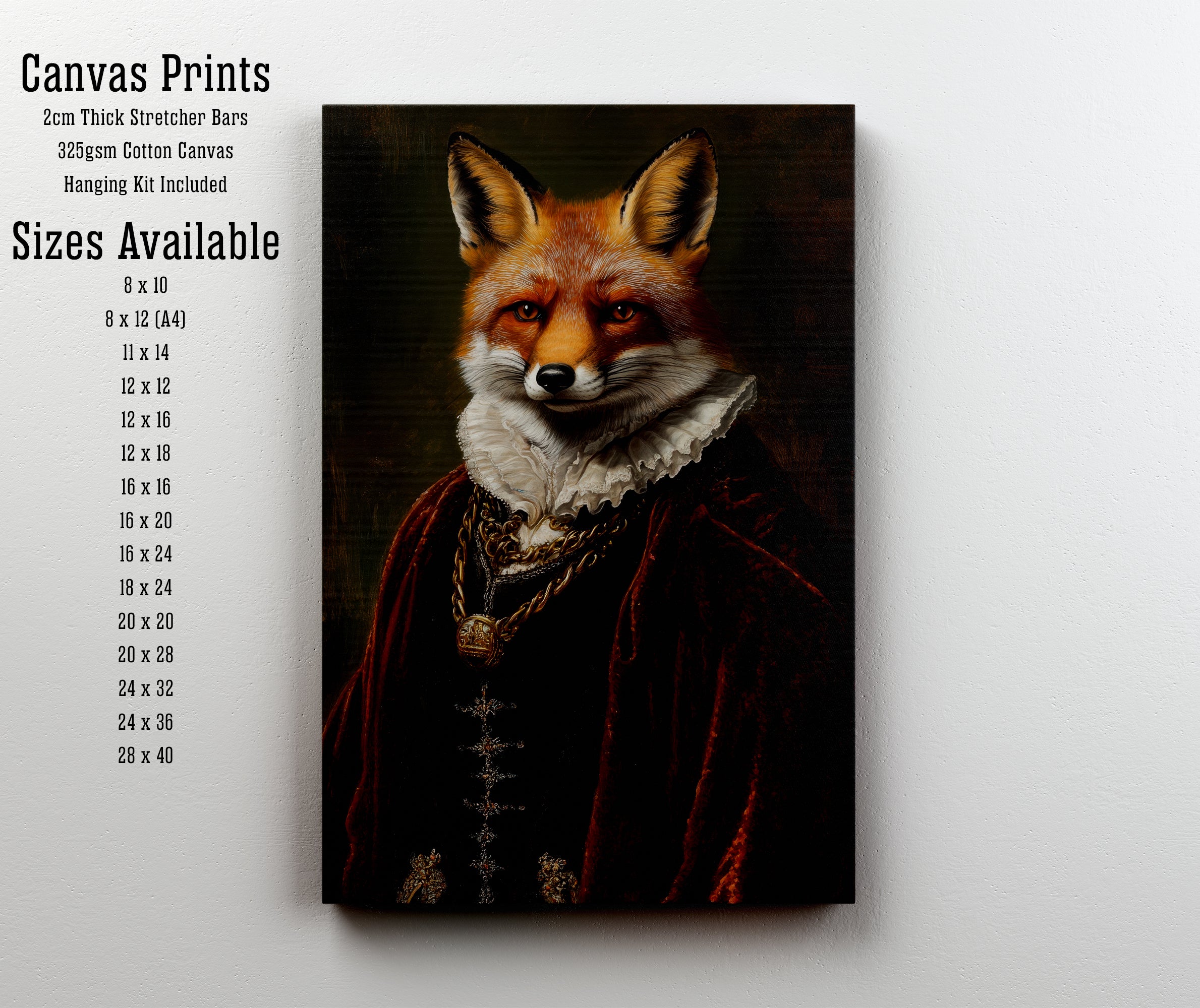 Aristocratic Fox Dark Academia Art Print