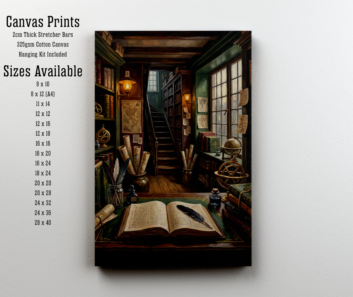 Dark Academia Library Art Print