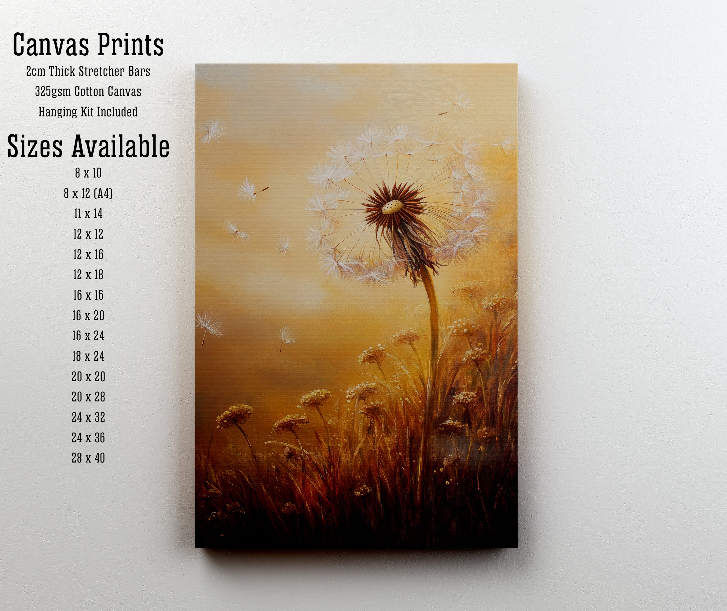 Golden Dandelion Meadow Art Print