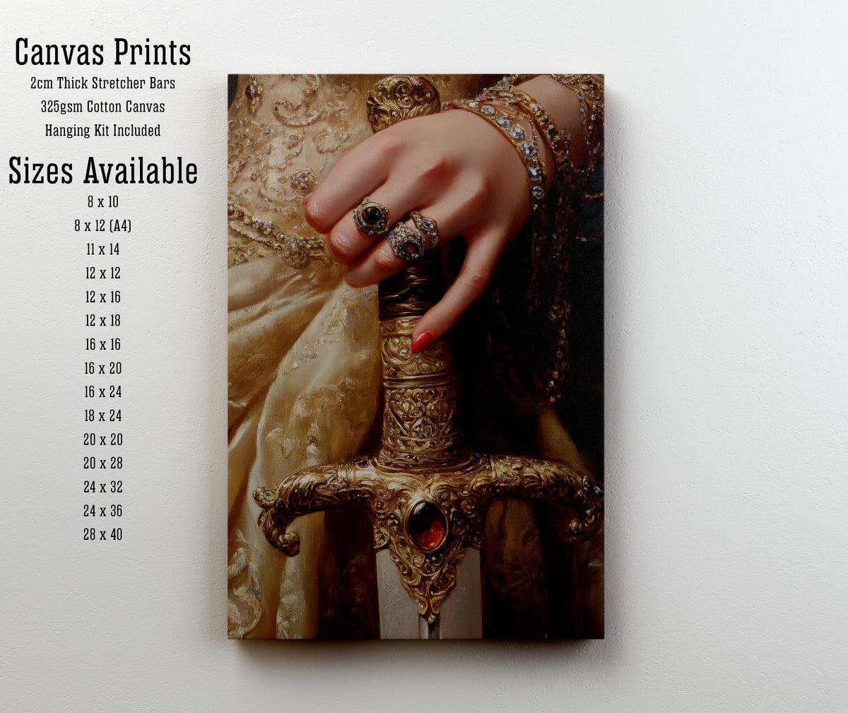 Jeweled Sword Hand Art Print